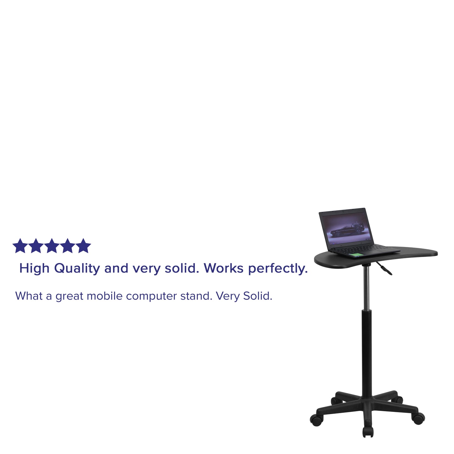 Eve Black Sit to Stand Mobile Laptop Computer Desk Black NAN-JN-2792-GG
