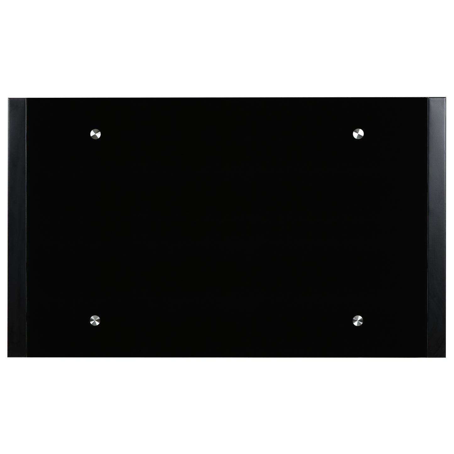 Jude Black Glass Computer Desk with Pull-Out Keyboard Tray and Crisscross Frame Black Top/Cherry Frame
