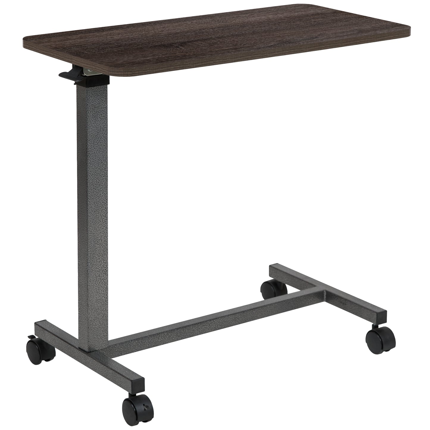Fenwick Adjustable Overbed Table with Wheels for Home and Hospital Oak