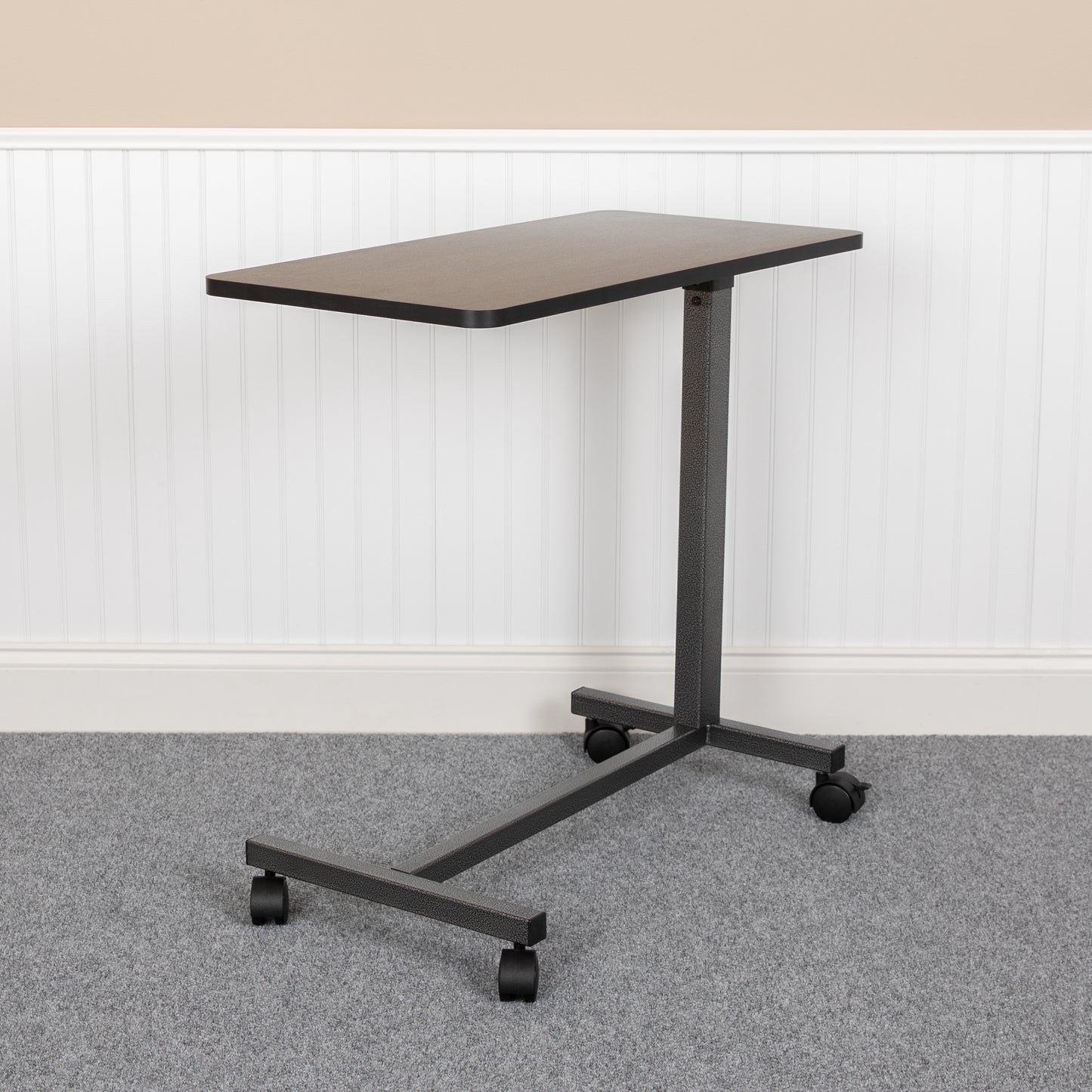 Fenwick Adjustable Overbed Table with Wheels for Home and Hospital Oak