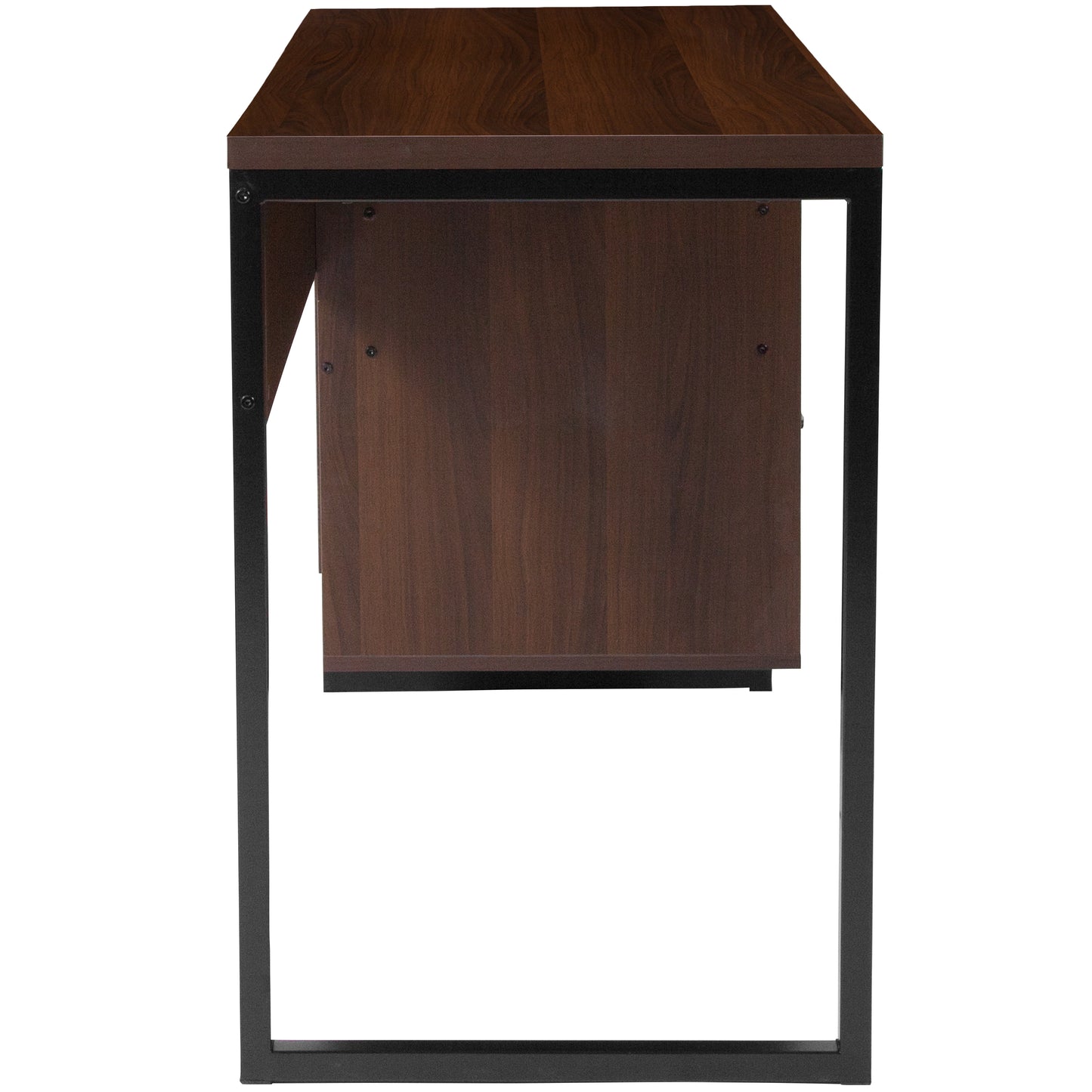 Northbrook Rustic Coffee Wood Grain Finish Computer Desk with Black Metal Frame Rustic NAN-NJ-HD10168-GG