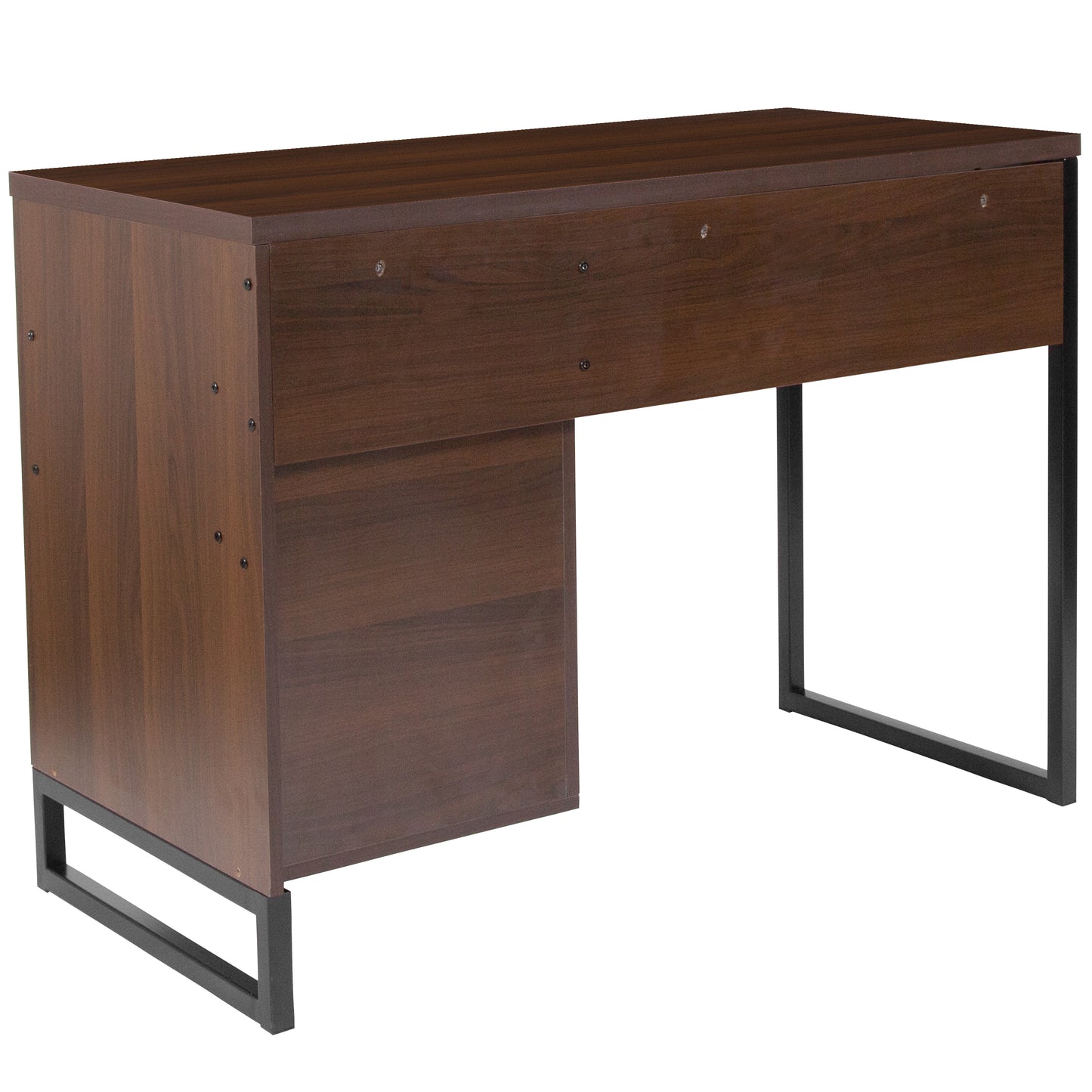 Northbrook Rustic Coffee Wood Grain Finish Computer Desk with Black Metal Frame Rustic NAN-NJ-HD10168-GG