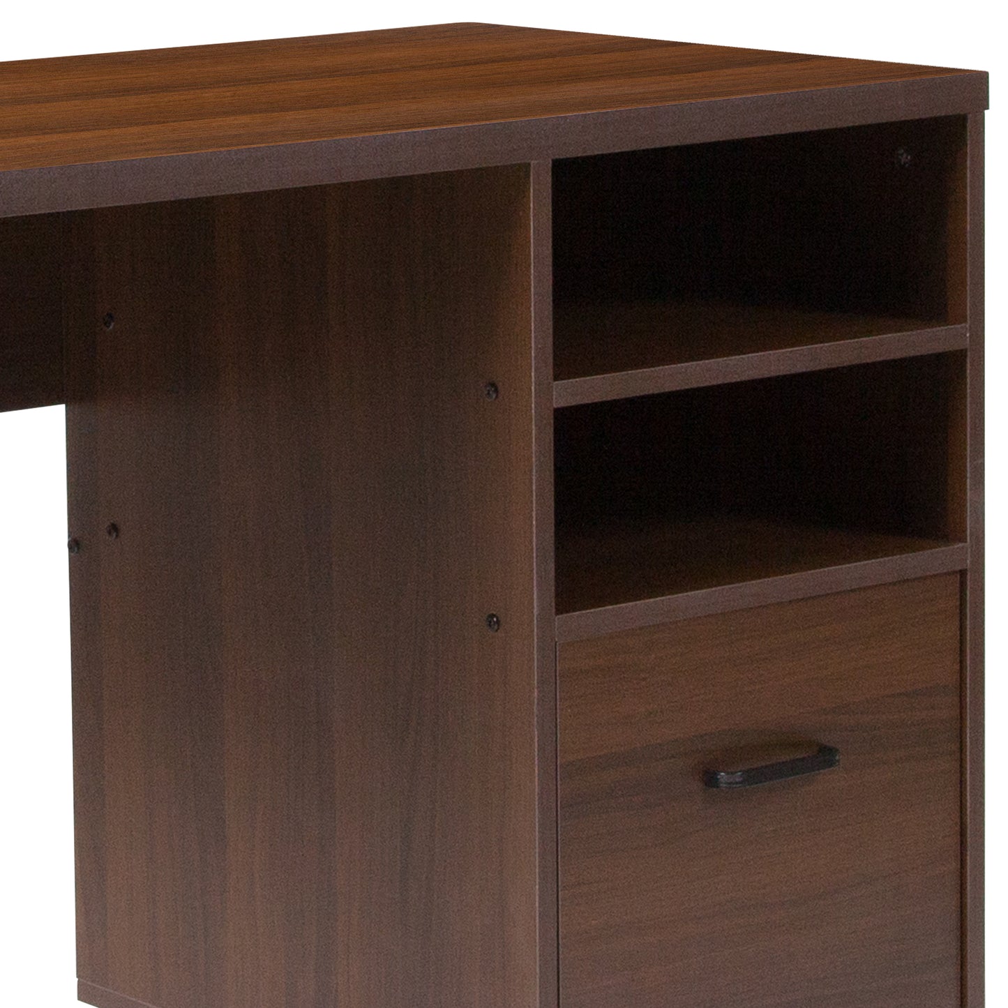 Northbrook Rustic Coffee Wood Grain Finish Computer Desk with Black Metal Frame Rustic NAN-NJ-HD10168-GG