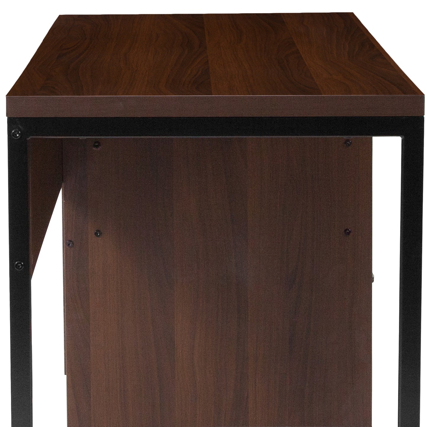 Northbrook Rustic Coffee Wood Grain Finish Computer Desk with Black Metal Frame Rustic NAN-NJ-HD10168-GG