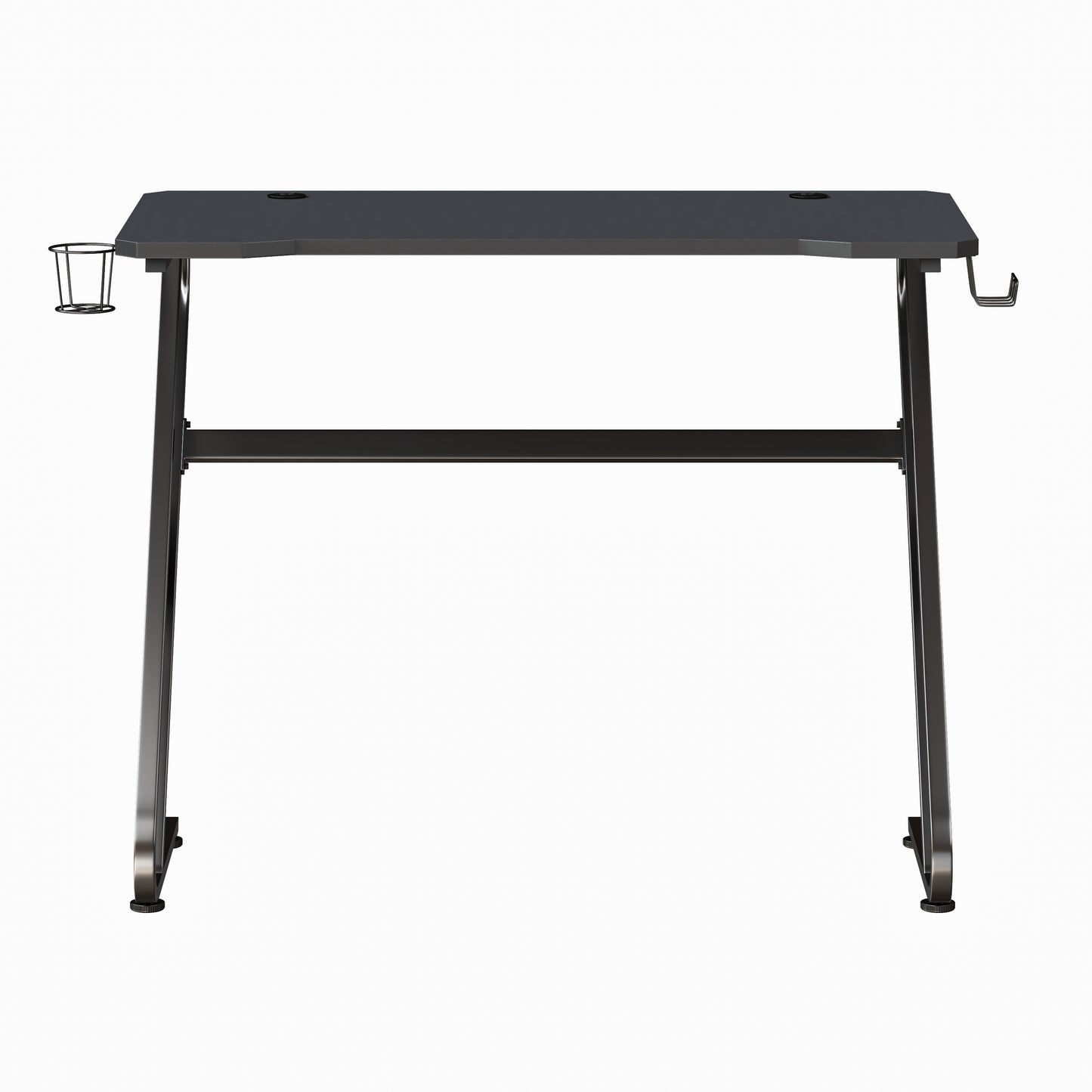 Fisher Black Gaming Ergonomic Desk with Cup Holder and Headphone Hook Black