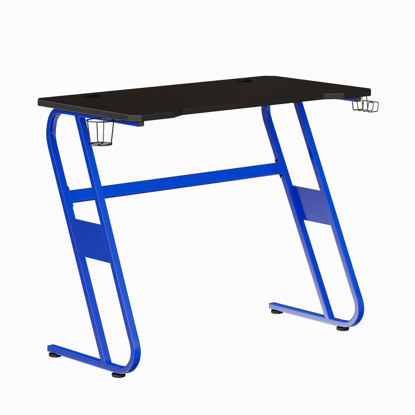 Fisher Blue Gaming Ergonomic Desk with Cup Holder and Headphone Hook Blue