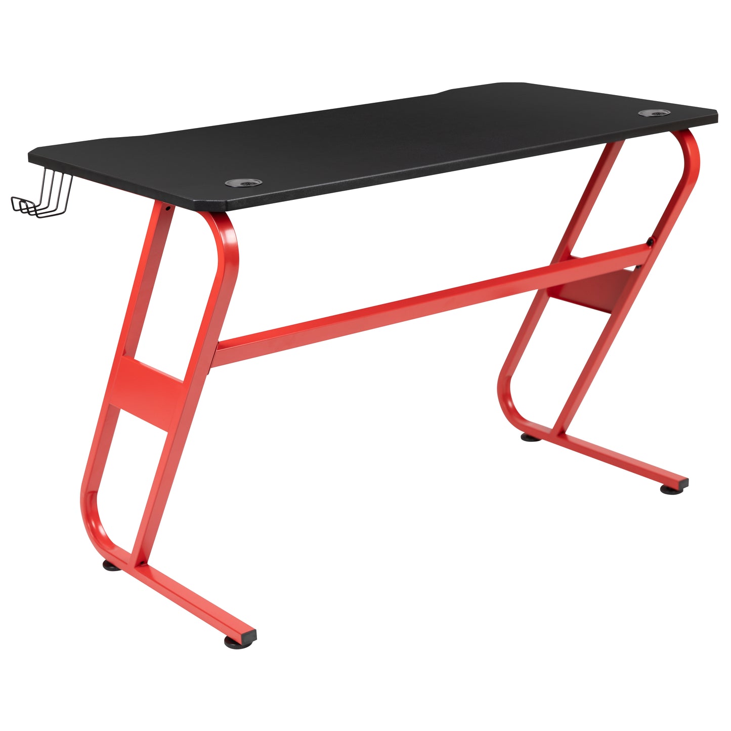 Fisher Red Gaming Ergonomic Desk with Cup Holder and Headphone Hook Red