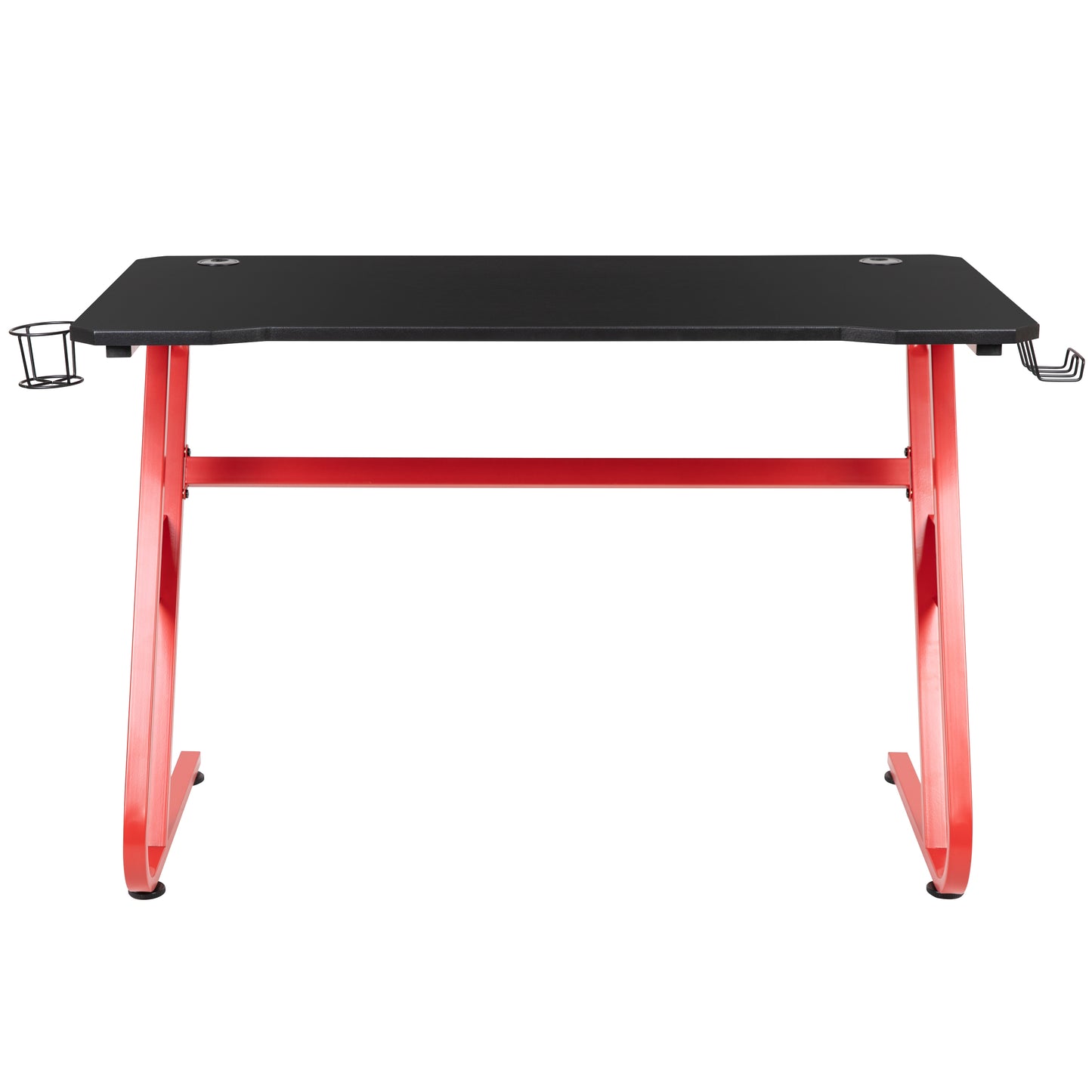 Fisher Red Gaming Ergonomic Desk with Cup Holder and Headphone Hook Red