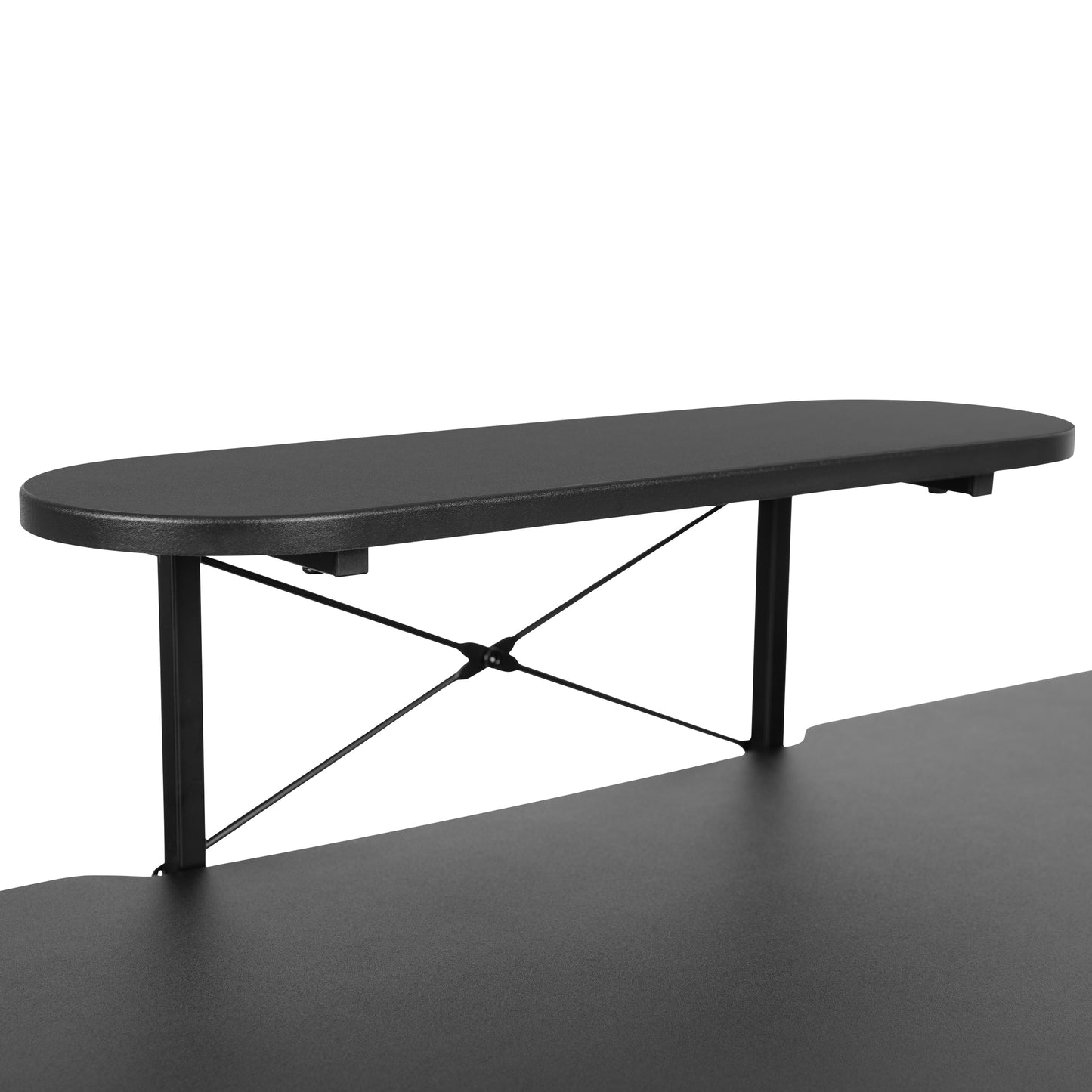 Mallot Black Gaming Desk with Cup Holder, Headphone Hook, and Monitor/Smartphone Stand Black Top/Black Frame