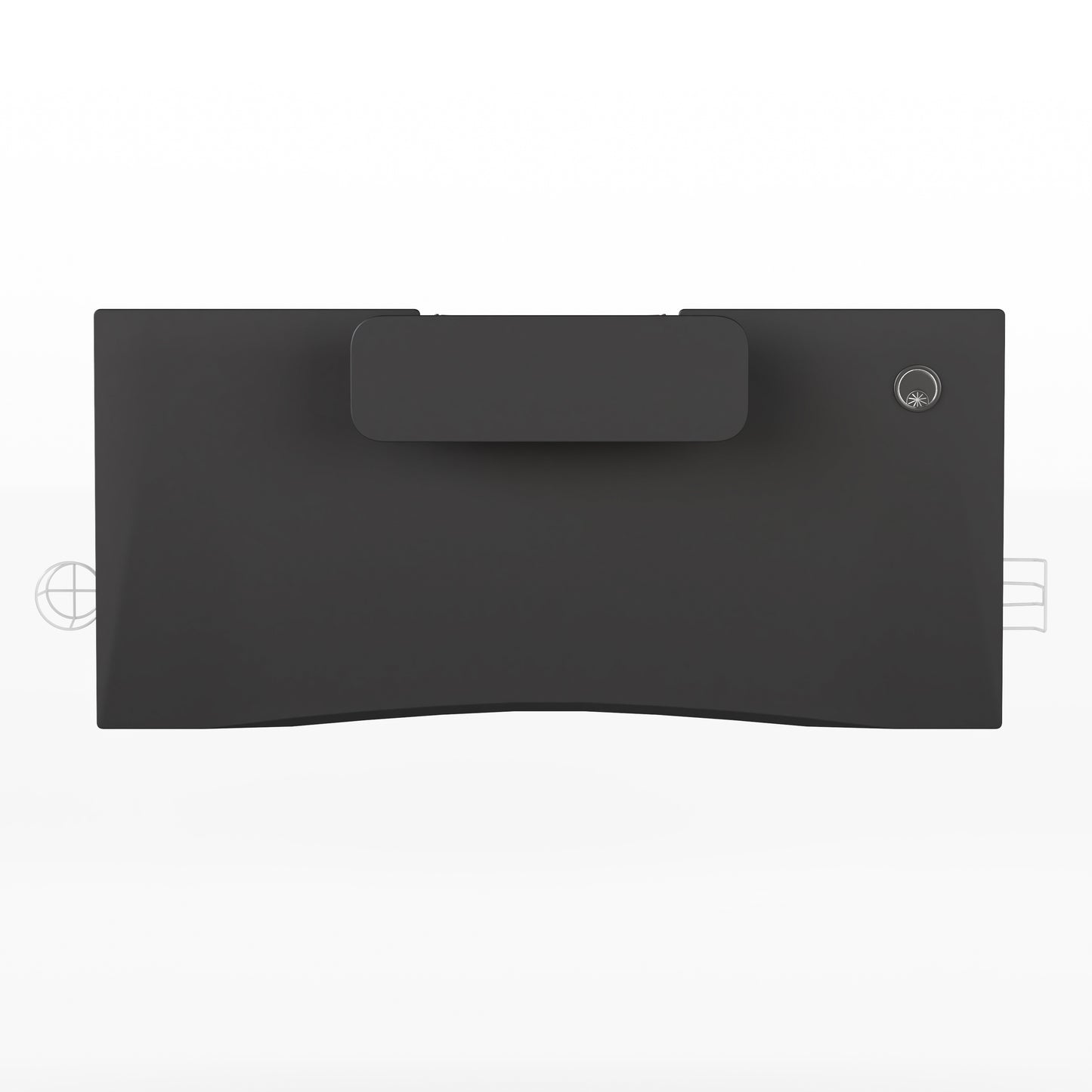 Mallot Black Gaming Desk and White Frame with Cup Holder, Headphone Hook, and Monitor/Smartphone Stand Black Top/White Frame
