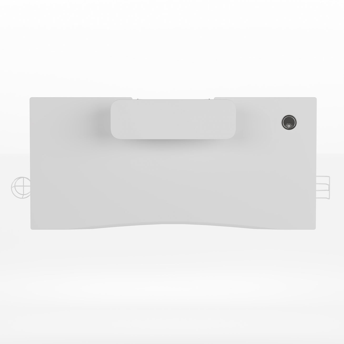 Mallot White Gaming Desk with Cup Holder, Headphone Hook, and Monitor/Smartphone Stand White Top/White Frame
