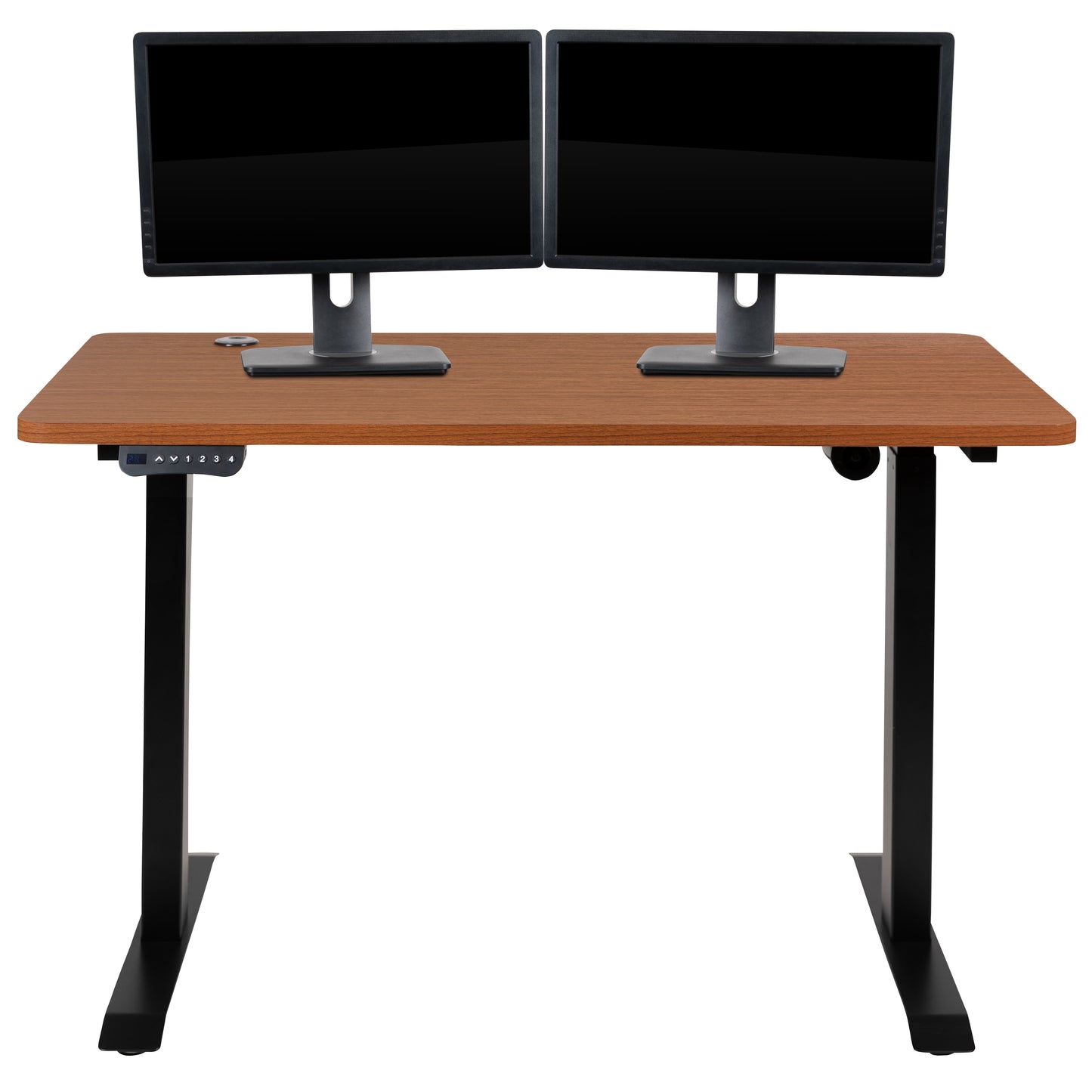 Tanner Electric Height Adjustable Standing Desk - Table Top 48" Wide - 24" Deep (Mahogany) Mahogany