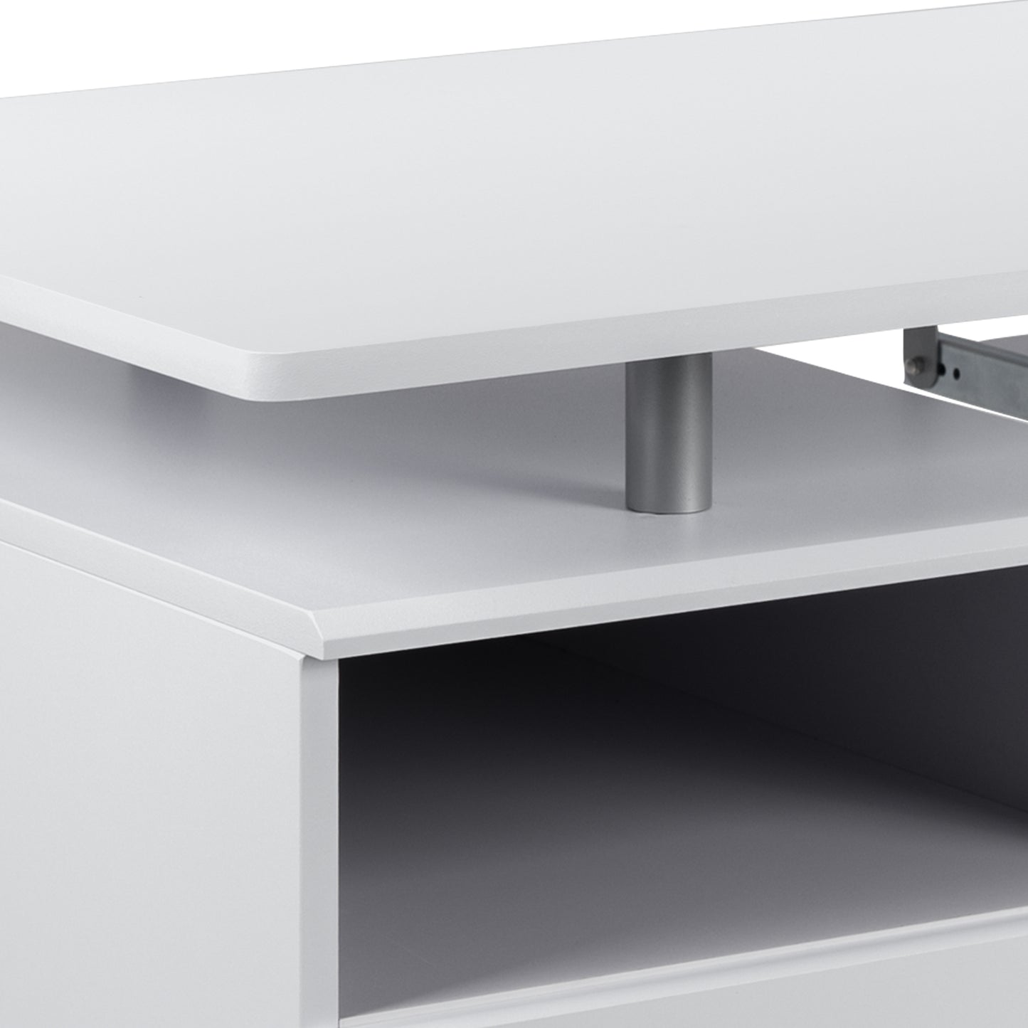 Joshua White Desk with Three Drawer Pedestal and Pull-Out Keyboard Tray White