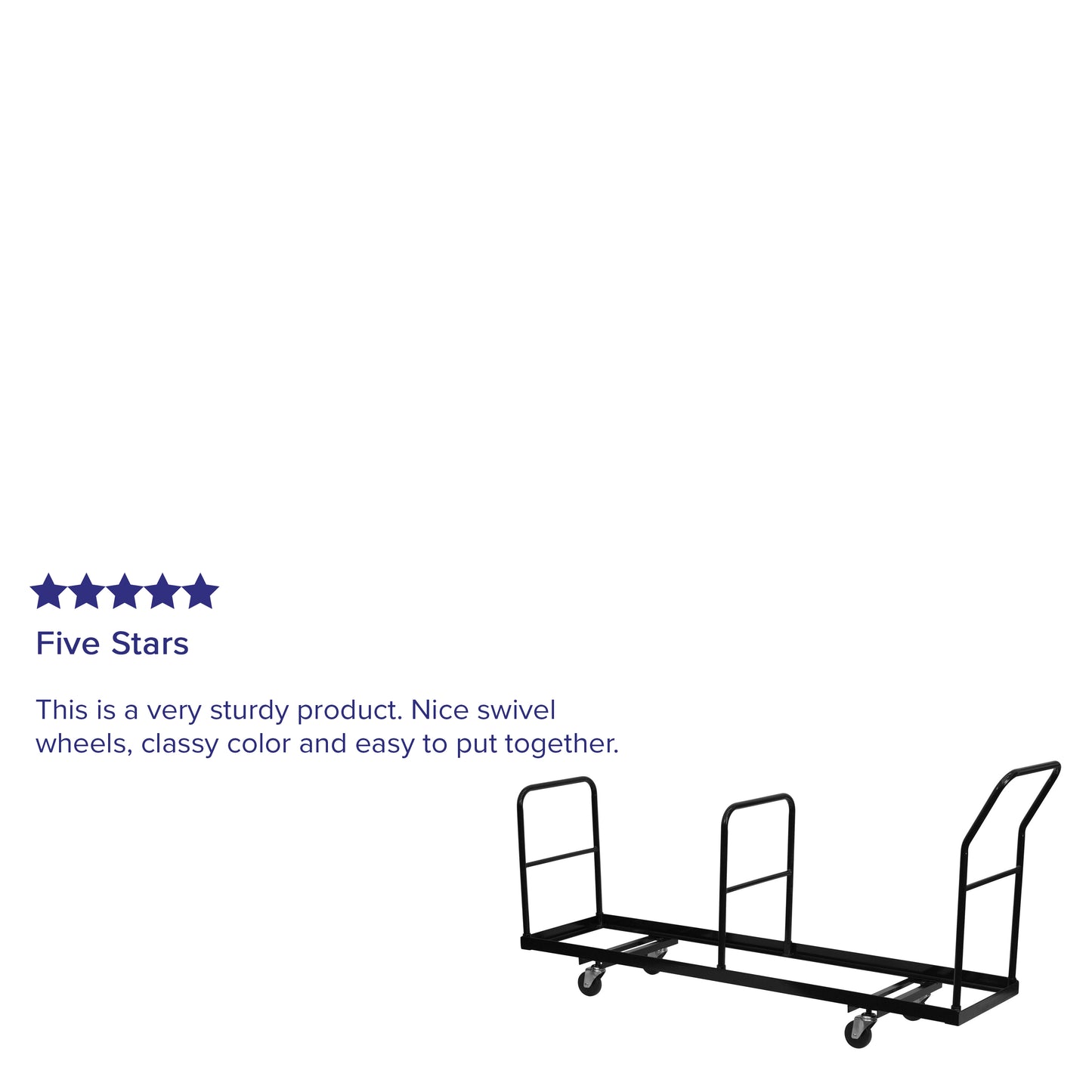 Kaden Vertical Storage Folding Chair Dolly - 35 Chair Capacity Black NG-DOLLY-309-35-GG