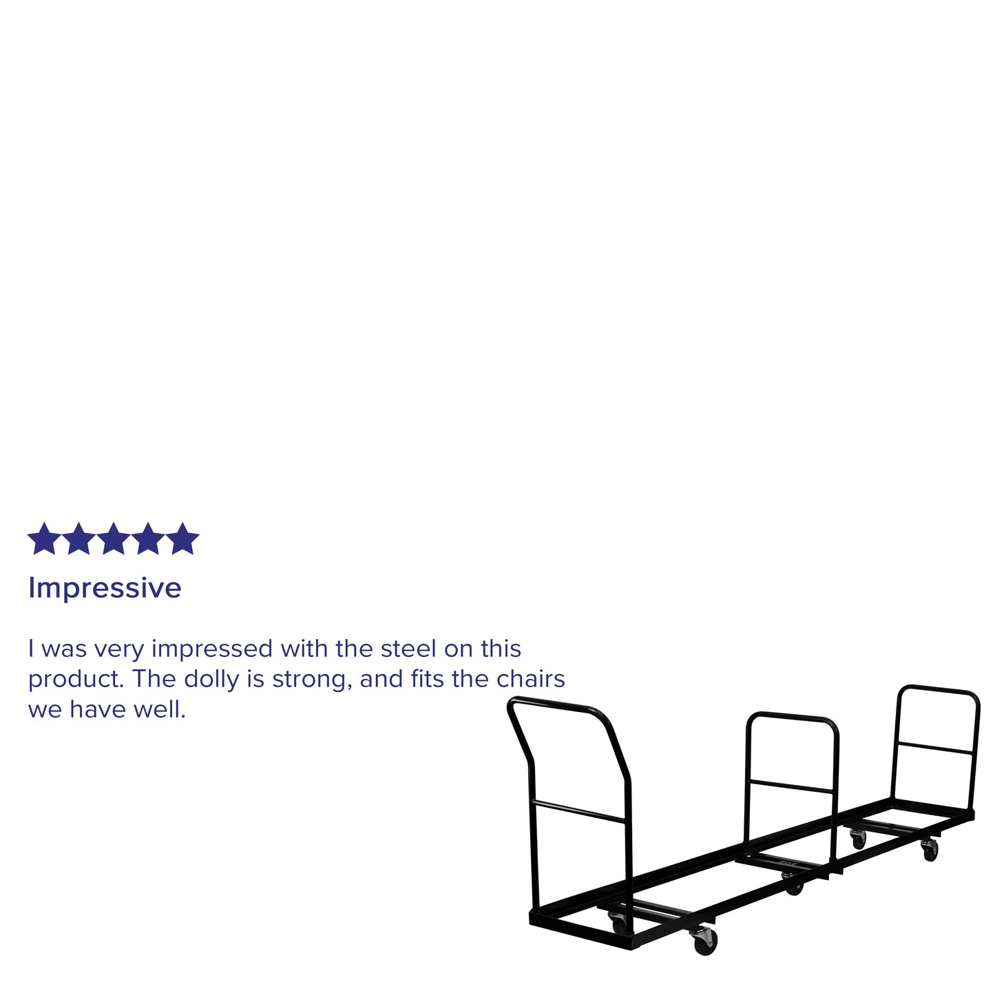 Kaden Vertical Storage Folding Chair Dolly - 50 Chair Capacity Black