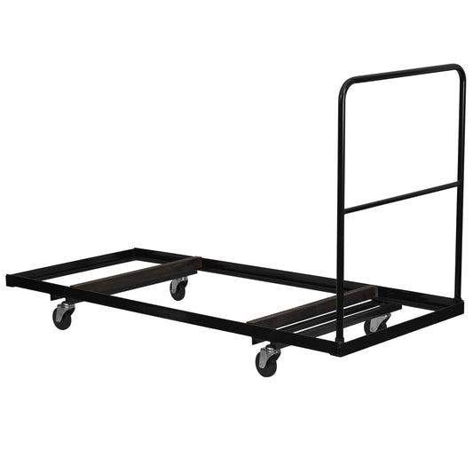 Neena Black Folding Table Dolly for 30''W x 72''D Rectangular Folding Tables Black