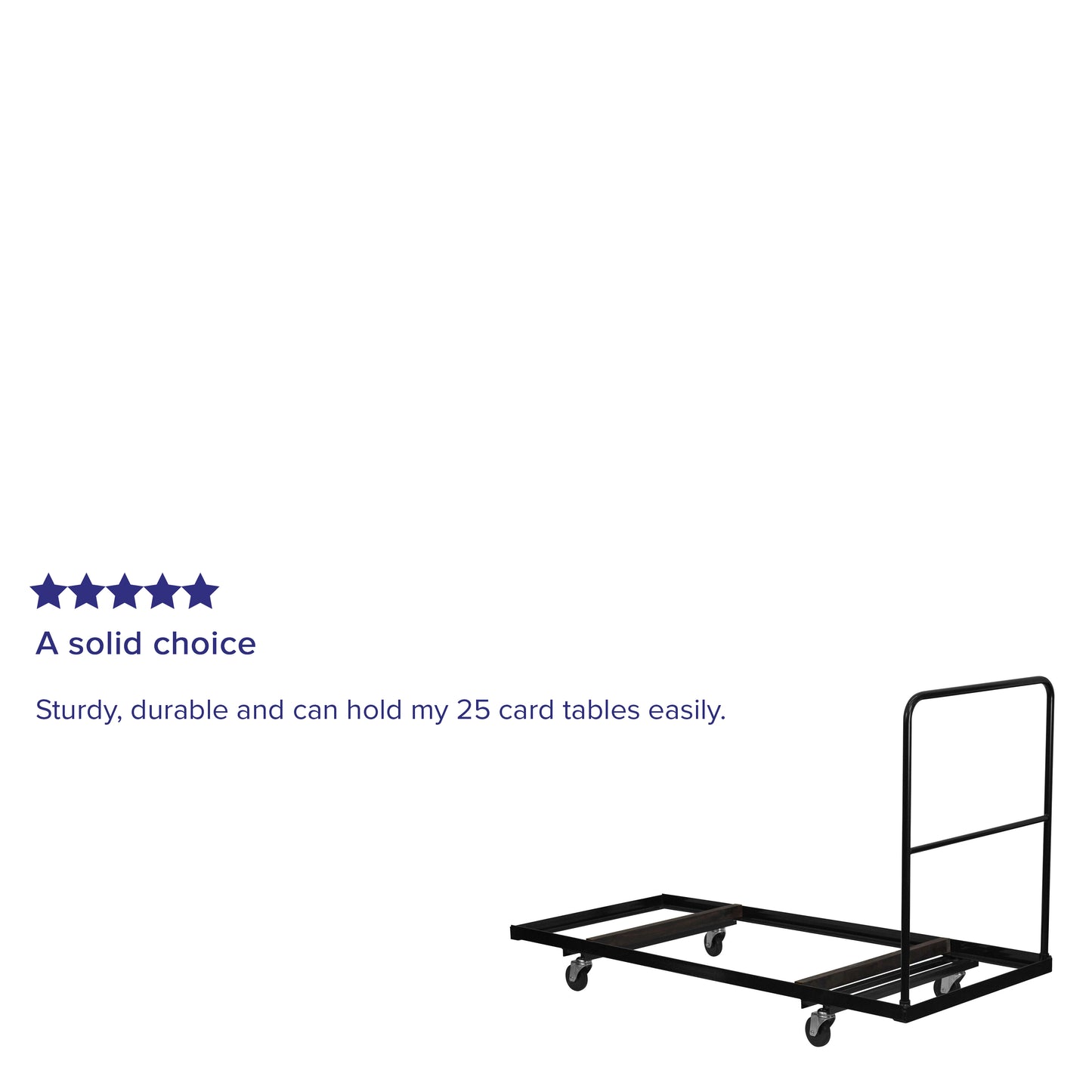Neena Black Folding Table Dolly for 30''W x 72''D Rectangular Folding Tables Black