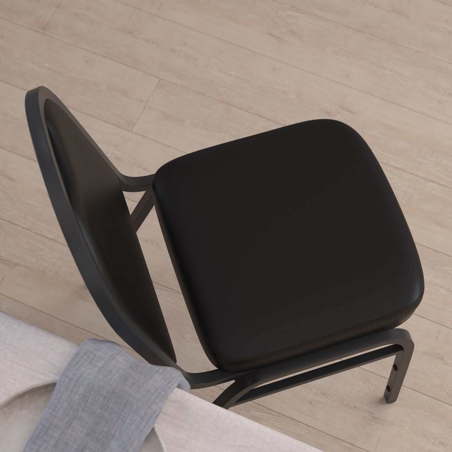 HERCULES Series Commercial Grade 500 LB. Capacity Dome Back Stacking Banquet Chair in Black Vinyl with Black Metal Frame Black Vinyl/Black Frame