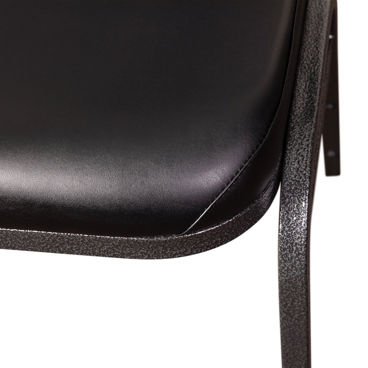 HERCULES Series Commercial Grade 500 LB. Capacity Dome Back Stacking Banquet Chair in Black Vinyl with Silver Vein Metal Frame Black Vinyl/Silver Vein Frame