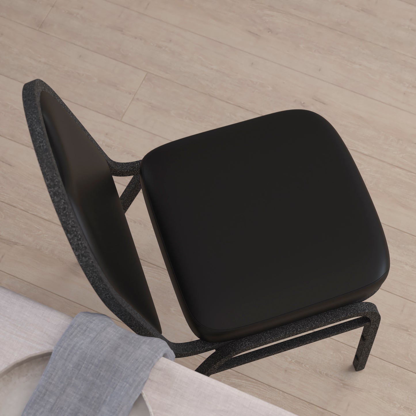 HERCULES Series Commercial Grade 500 LB. Capacity Dome Back Stacking Banquet Chair in Black Vinyl with Silver Vein Metal Frame Black Vinyl/Silver Vein Frame