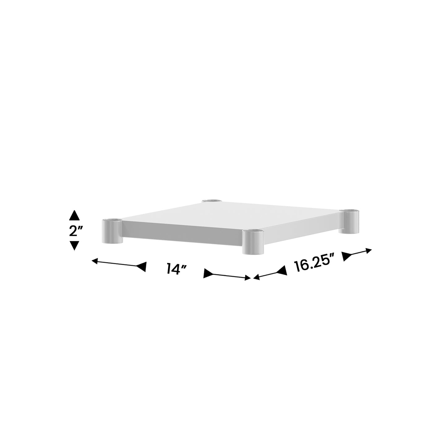 Woodford Galvanized Under Shelf for Prep and Work Tables - Adjustable Lower Shelf for 24" x 18" Stainless Steel Tables Stainless Steel