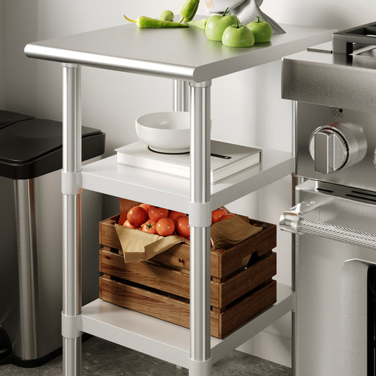 Woodford Galvanized Under Shelf for Prep and Work Tables - Adjustable Lower Shelf for 24" x 18" Stainless Steel Tables Stainless Steel NH-GU-2418-GG