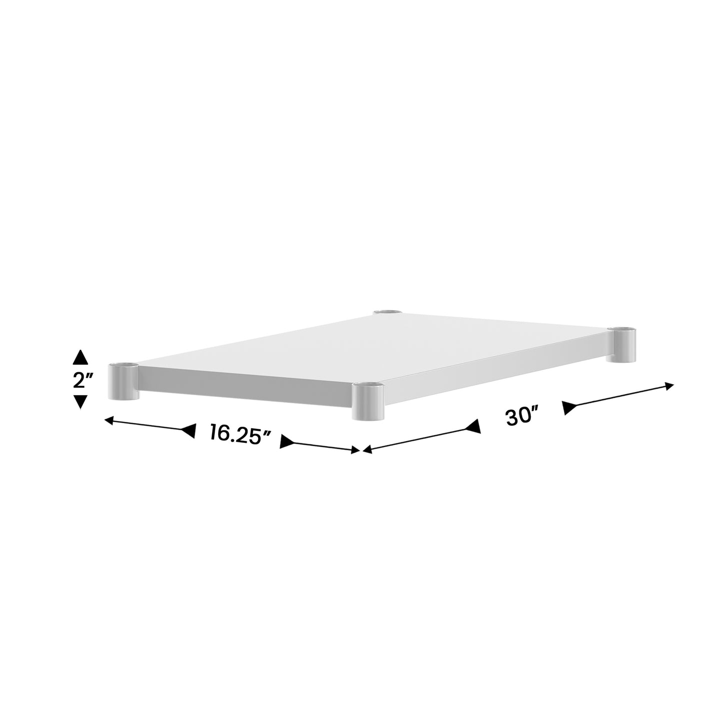 Woodford Galvanized Under Shelf for Prep and Work Tables - Adjustable Lower Shelf for 24" x 36" Stainless Steel Tables Stainless Steel