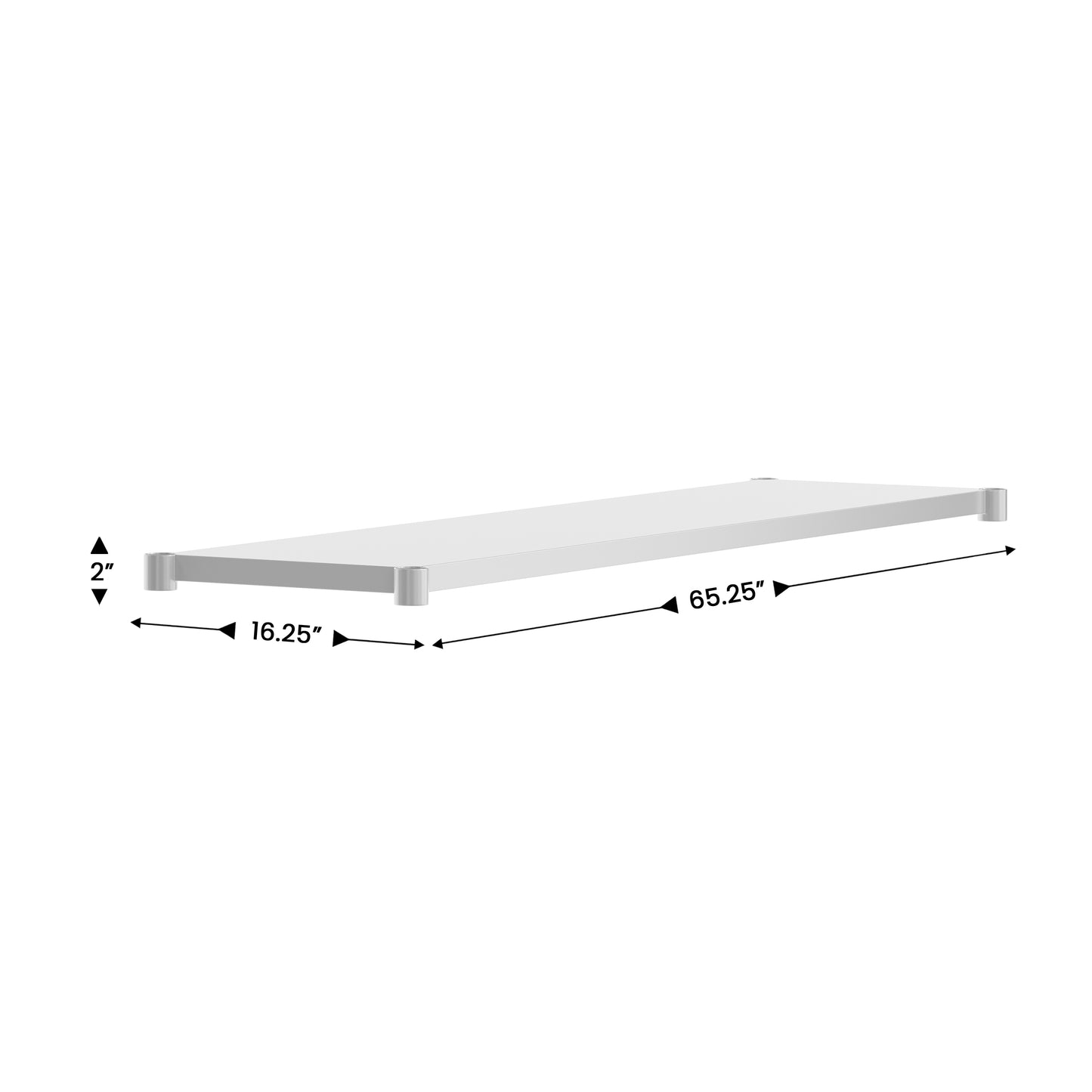 Woodford Galvanized Under Shelf for Prep and Work Tables - Adjustable Lower Shelf for 24" x 72" Stainless Steel Tables Stainless Steel
