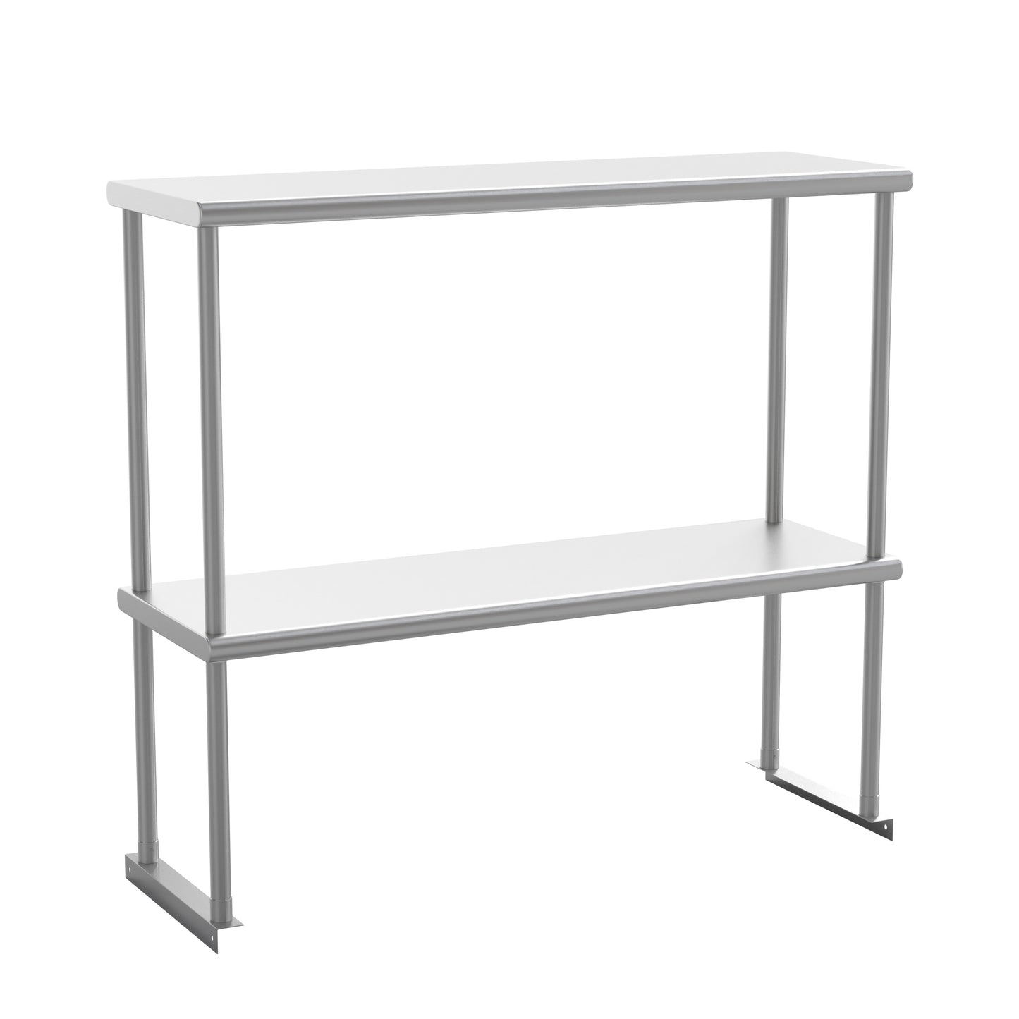 Reese Commercial Grade 430 Stainless Steel 18 Gauge NSF Certified 36" x 12" Metal Kitchen Double Overshelf Stainless Steel
