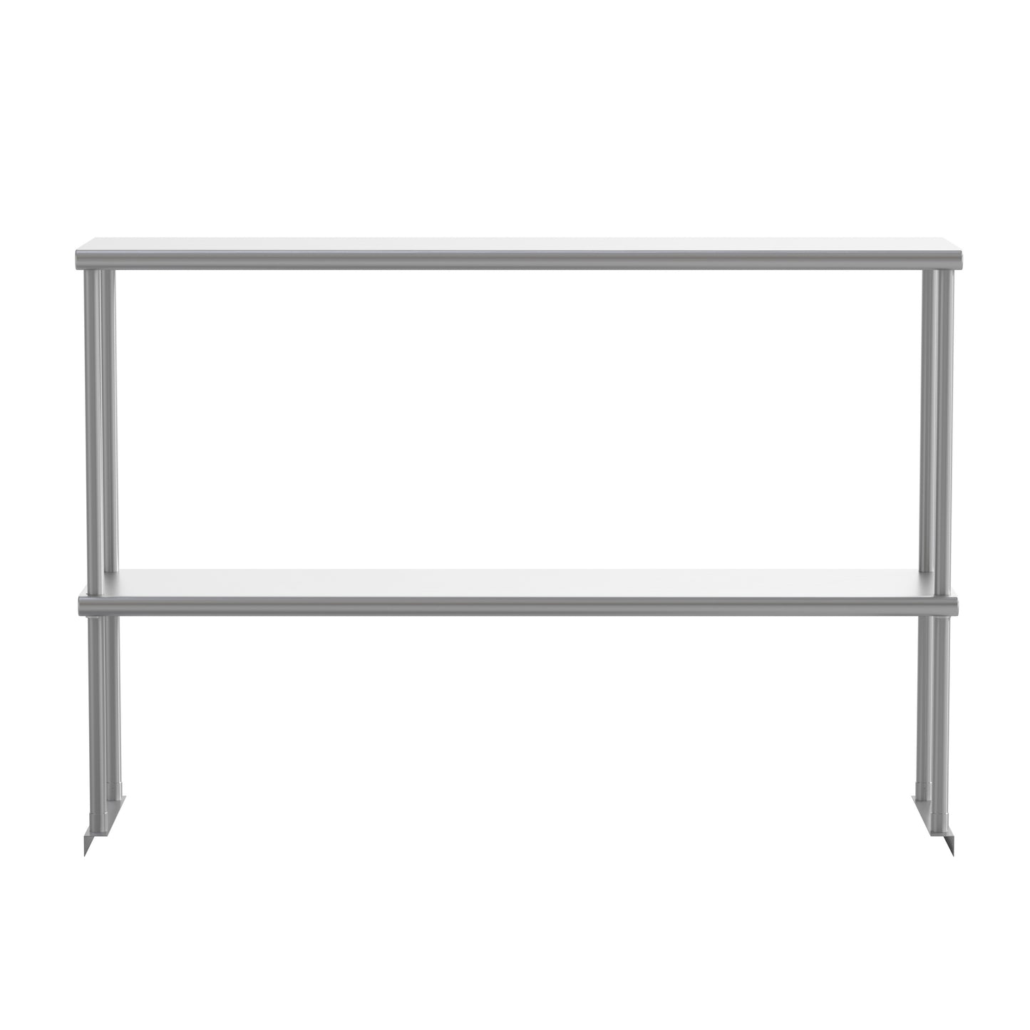Reese Commercial Grade 430 Stainless Steel 18 Gauge NSF Certified 48" x 12" Metal Kitchen Double Overshelf Stainless Steel