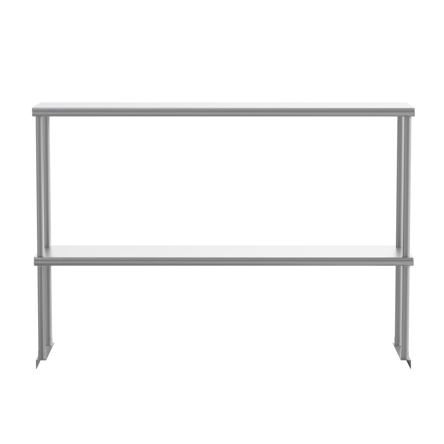 Reese Commercial Grade 430 Stainless Steel 18 Gauge NSF Certified 48" x 12" Metal Kitchen Double Overshelf Stainless Steel