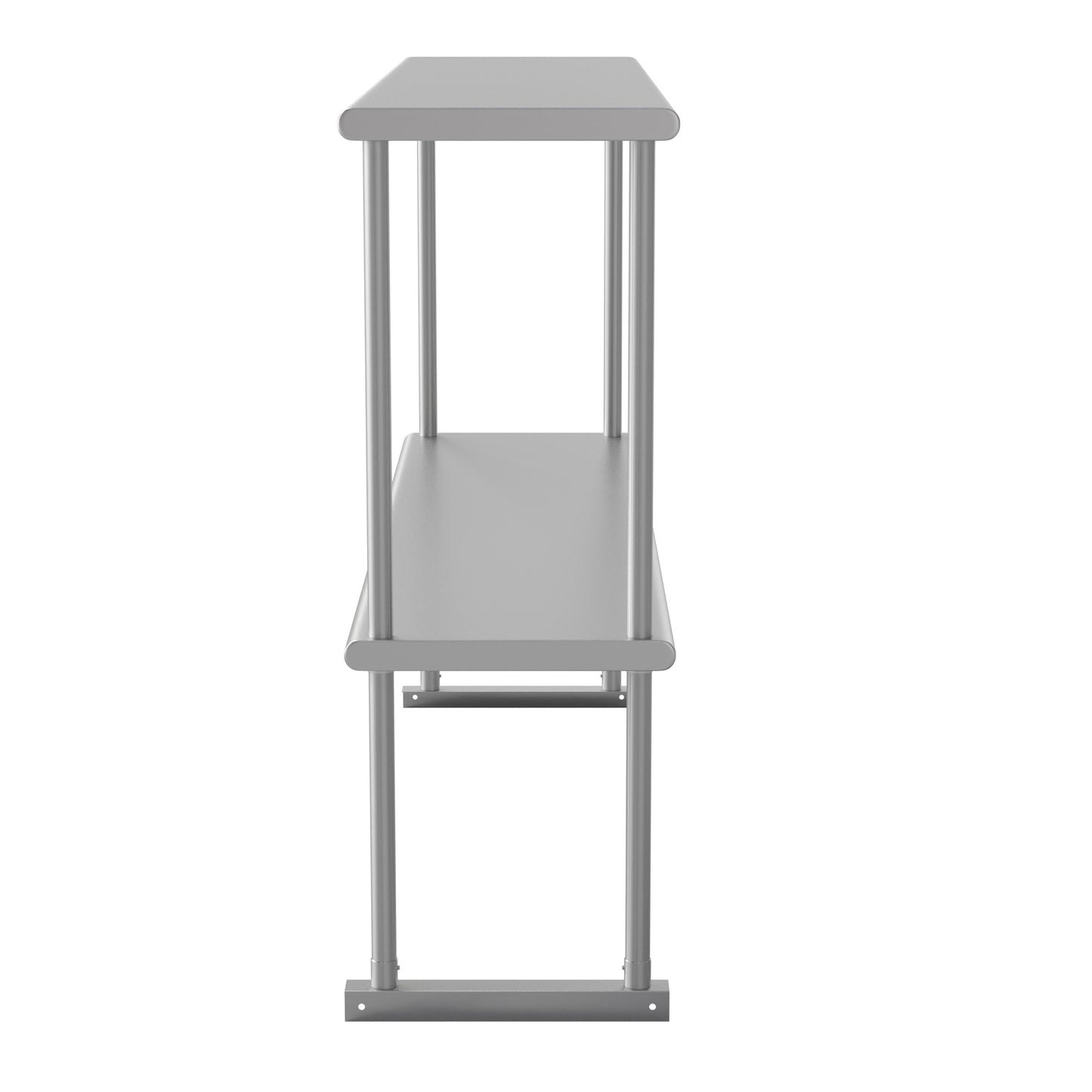 Reese Commercial Grade 430 Stainless Steel 18 Gauge NSF Certified 48" x 12" Metal Kitchen Double Overshelf Stainless Steel