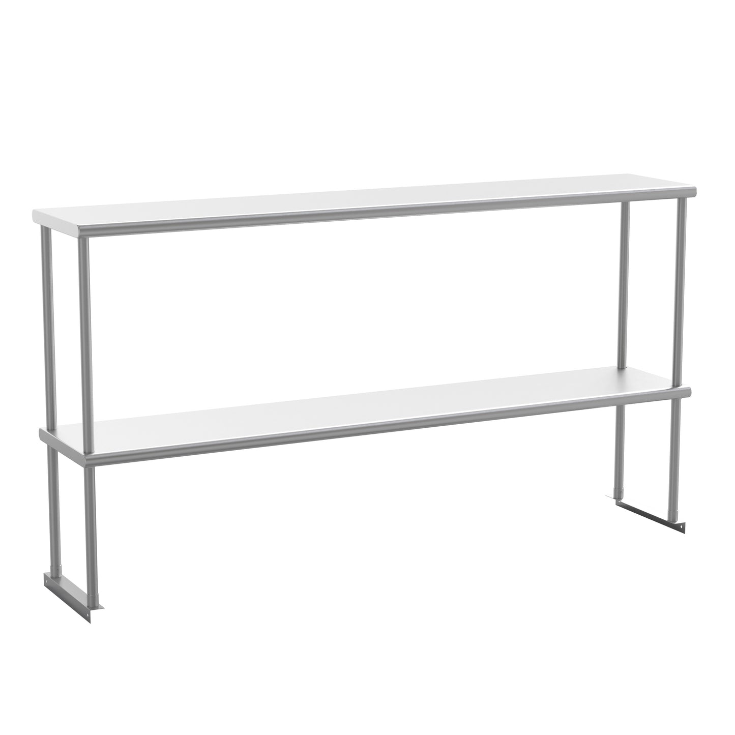 Reese Commercial Grade 430 Stainless Steel 18 Gauge NSF Certified 60" x 12" Metal Kitchen Double Overshelf Stainless Steel