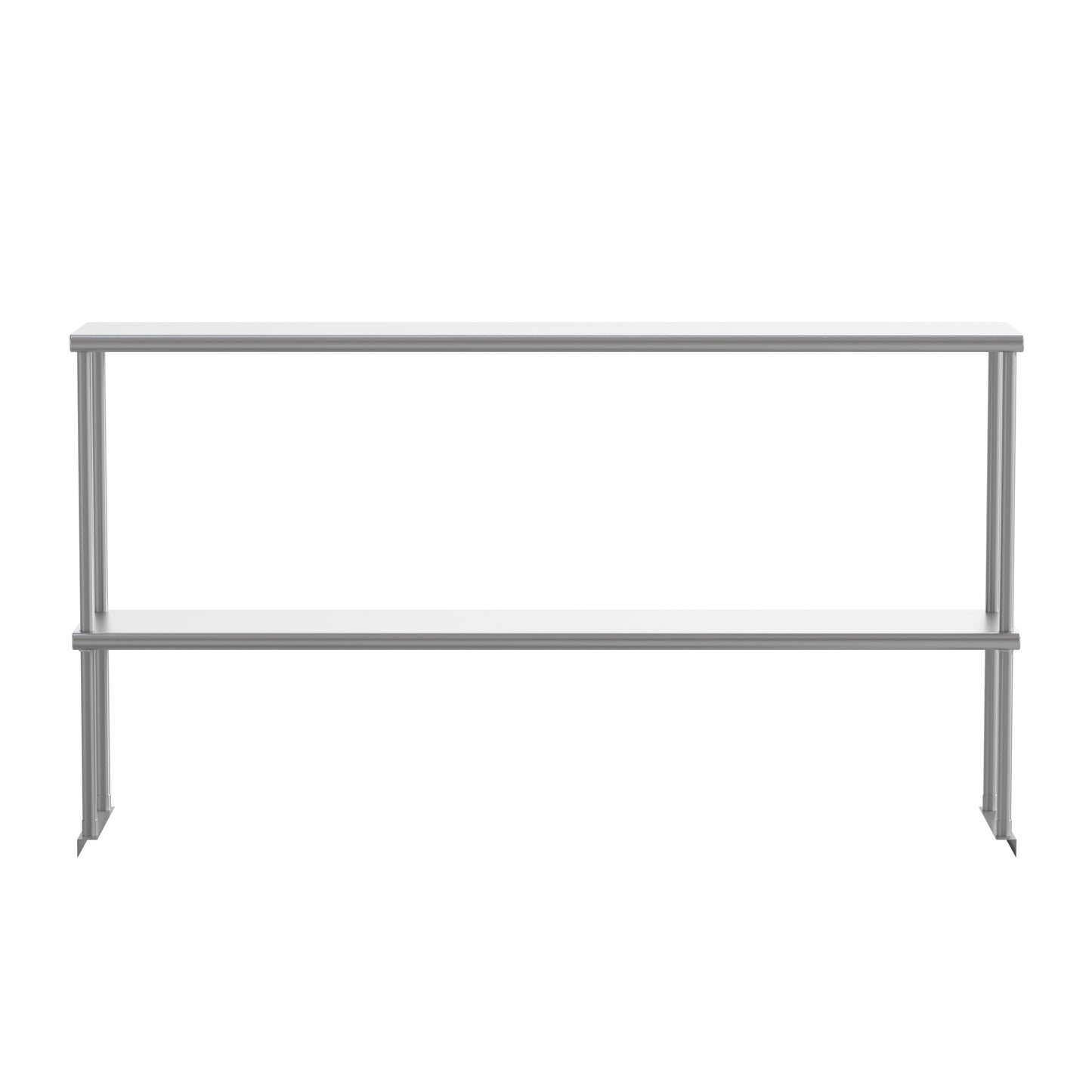 Reese Commercial Grade 430 Stainless Steel 18 Gauge NSF Certified 60" x 12" Metal Kitchen Double Overshelf Stainless Steel