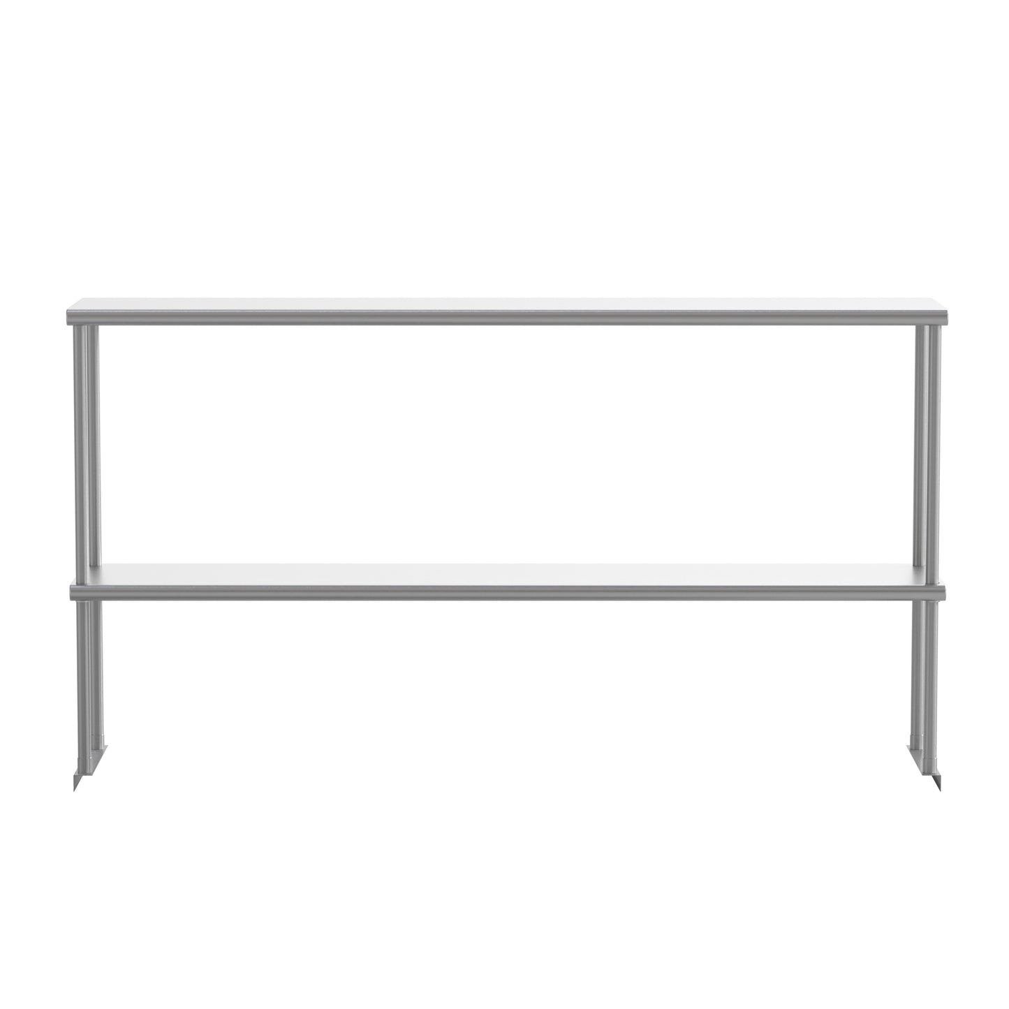 Reese Commercial Grade 430 Stainless Steel 18 Gauge NSF Certified 60" x 12" Metal Kitchen Double Overshelf Stainless Steel