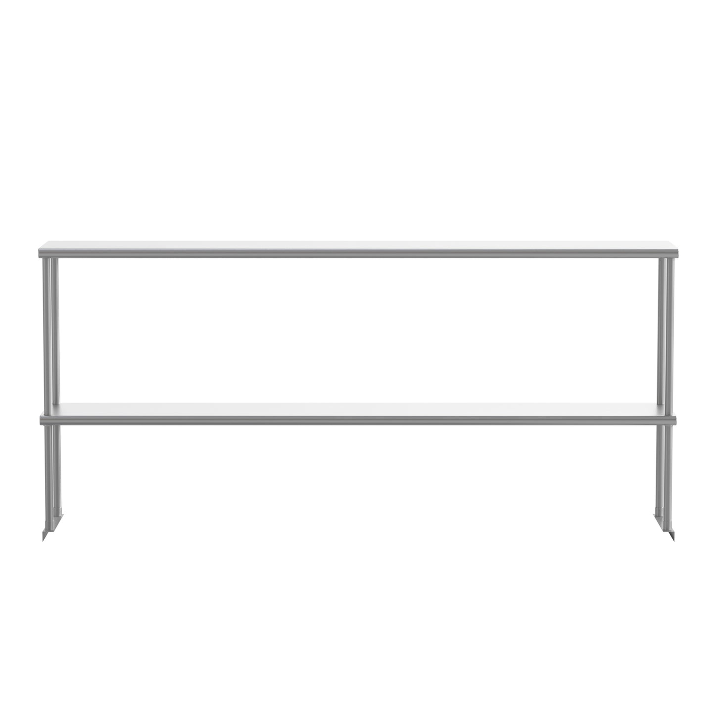 Reese Commercial Grade 430 Stainless Steel 18 Gauge NSF Certified 72" x 12" Metal Kitchen Double Overshelf Stainless Steel