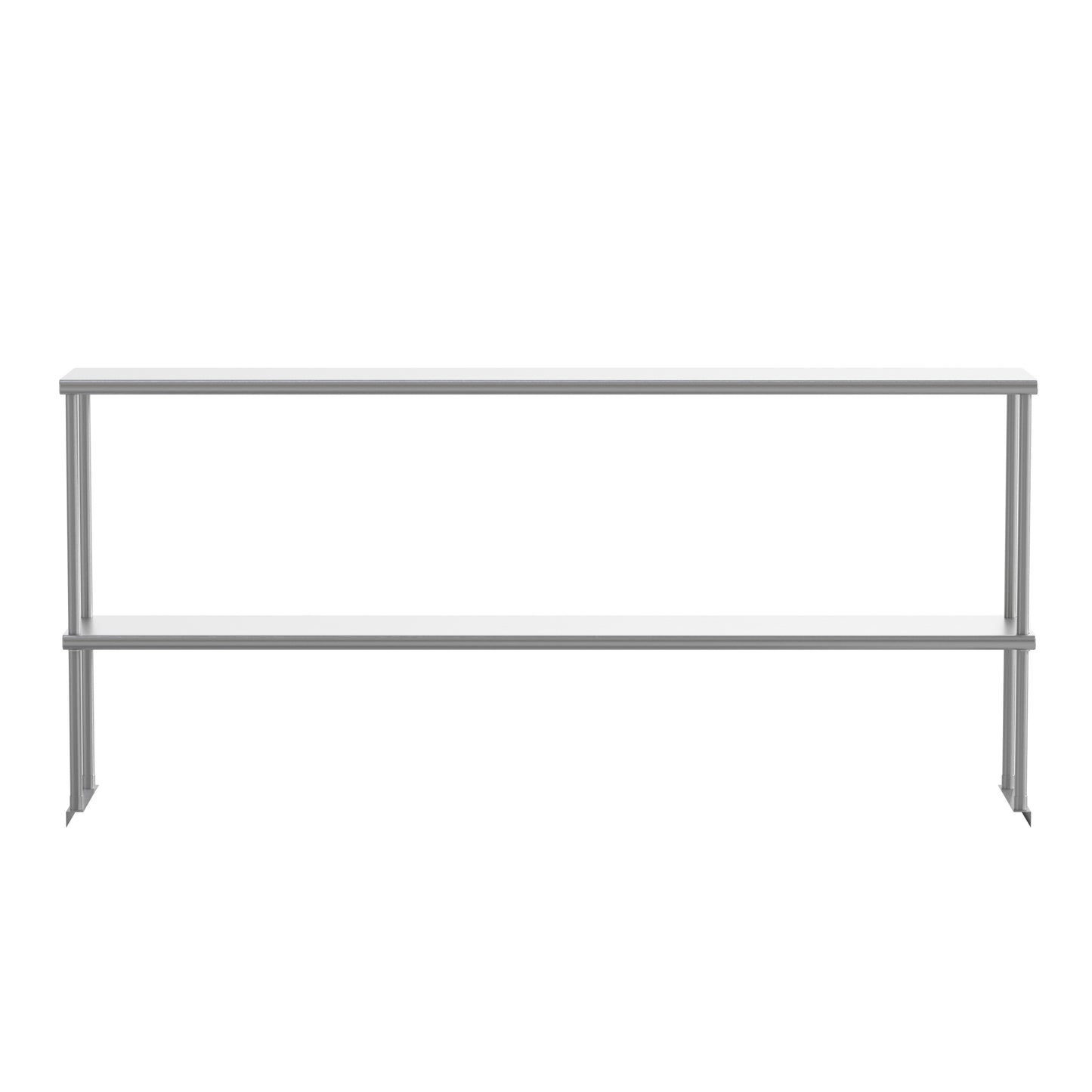 Reese Commercial Grade 430 Stainless Steel 18 Gauge NSF Certified 72" x 12" Metal Kitchen Double Overshelf Stainless Steel