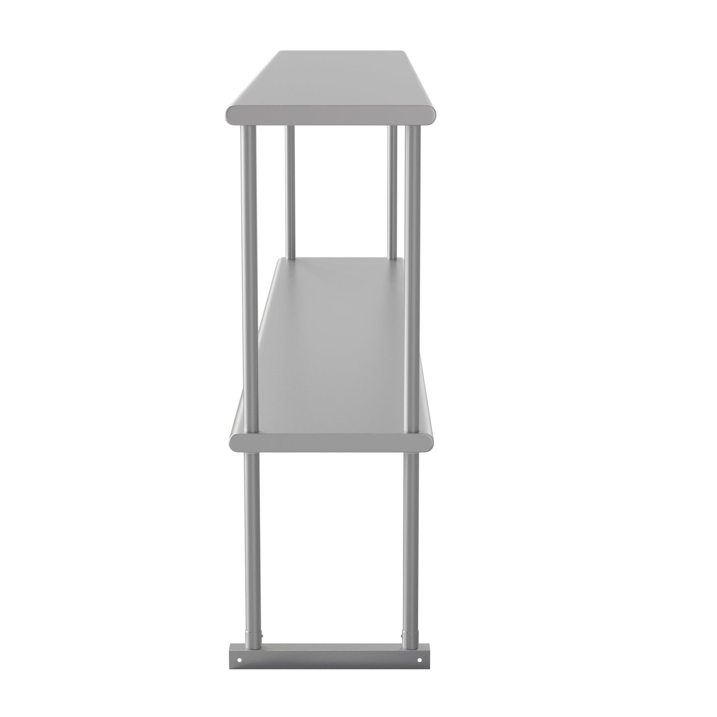 Reese Commercial Grade 430 Stainless Steel 18 Gauge NSF Certified 72" x 12" Metal Kitchen Double Overshelf Stainless Steel