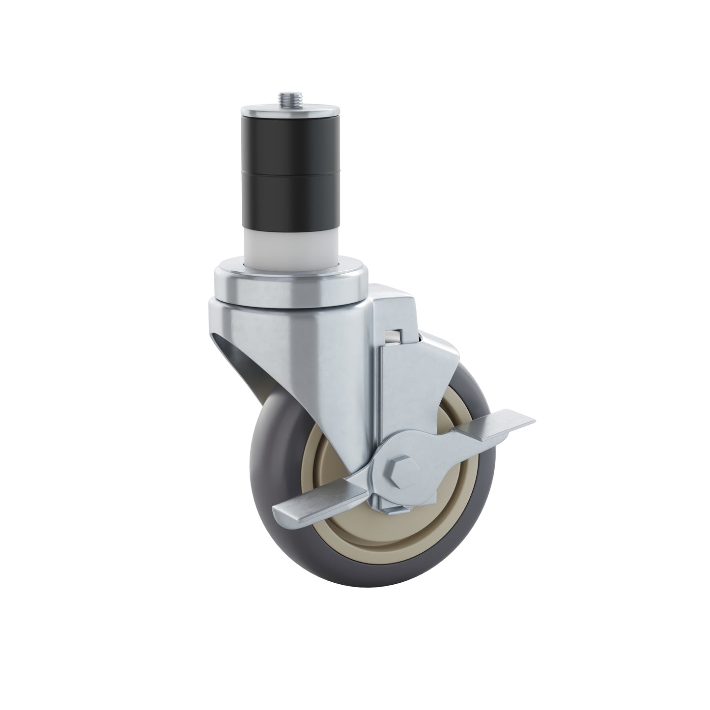 Summit Set of 4 Commercial Grade Heavy Duty Kitchen Casters with 2 Swivel Casters and 2 Locking Casters Stainless Steel