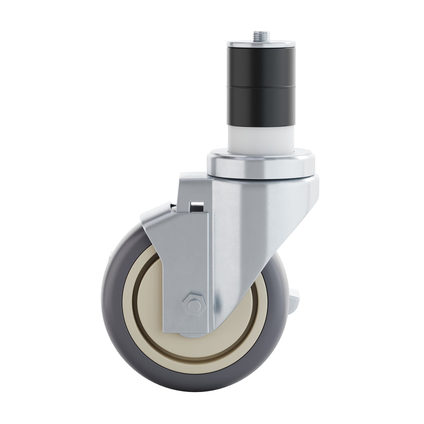 Summit Set of 4 Commercial Grade Heavy Duty Kitchen Casters with 2 Swivel Casters and 2 Locking Casters Stainless Steel