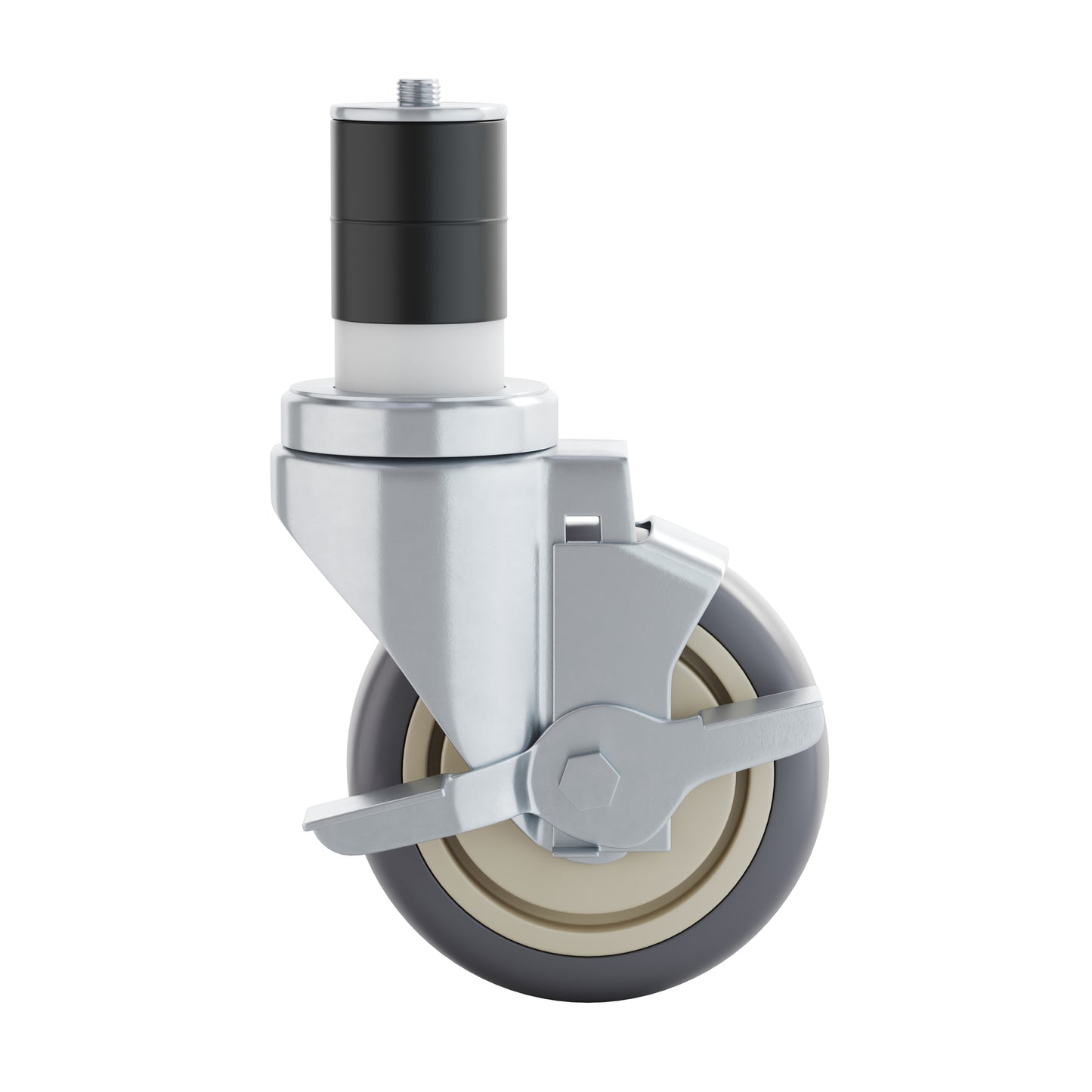 Summit Set of 4 Commercial Grade Heavy Duty Kitchen Casters with 2 Swivel Casters and 2 Locking Casters Stainless Steel