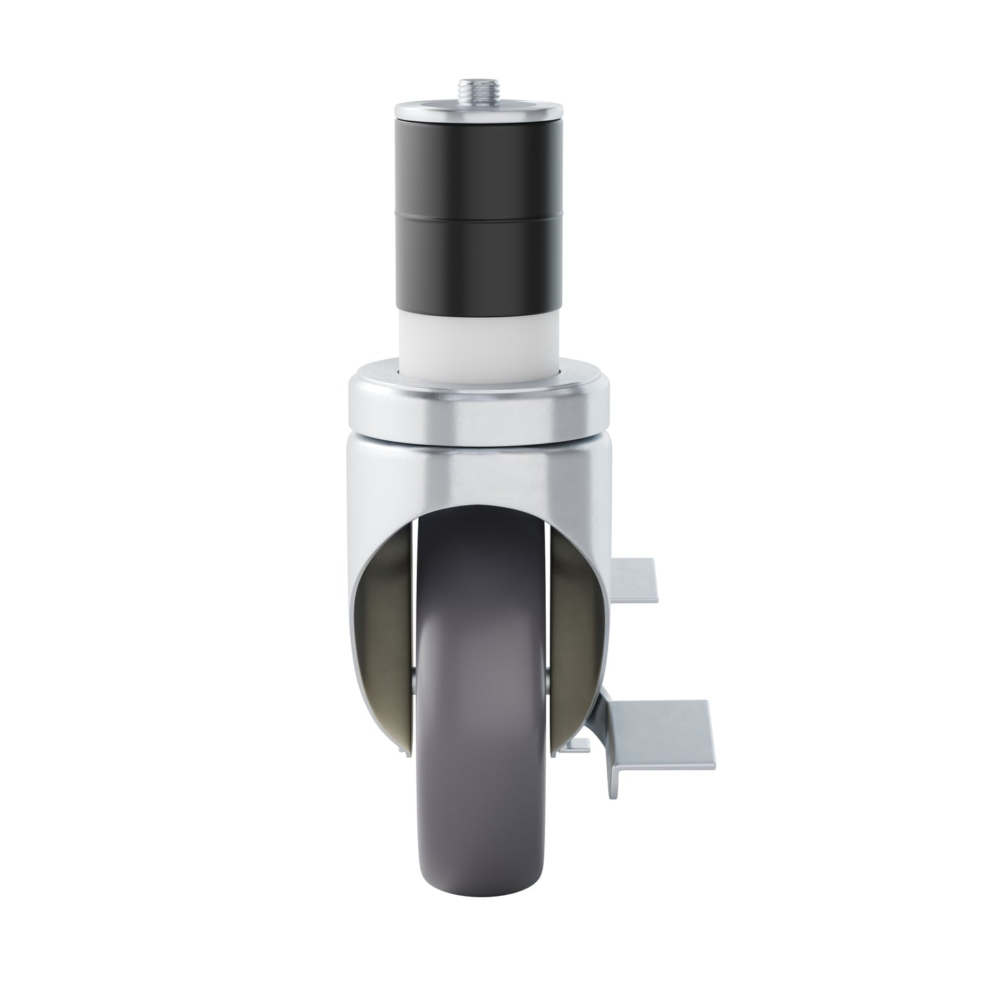 Summit Set of 4 Commercial Grade Heavy Duty Kitchen Casters with 2 Swivel Casters and 2 Locking Casters Stainless Steel