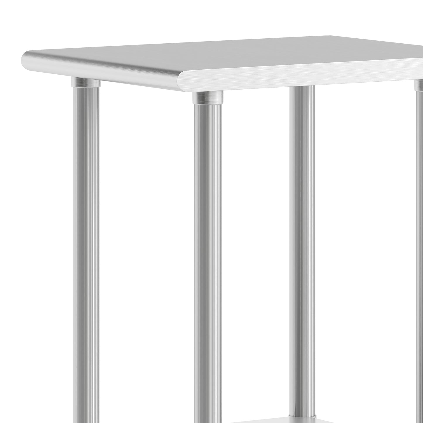 Reese 24x18 Portable Prep and Work Table with NSF Certified 18 Gauge Stainless Steel Top Shelf, Galvanized Steel Undershelf, 4 Casters with 2 Locking Stainless Steel