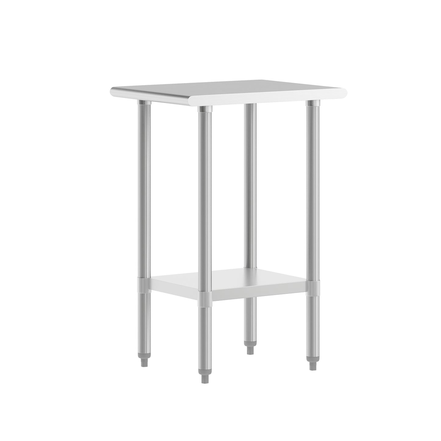 Reese 24x18 Portable Prep and Work Table with NSF Certified 18 Gauge Stainless Steel Top Shelf and Adjustable Galvanized Steel Undershelf Stainless Steel
