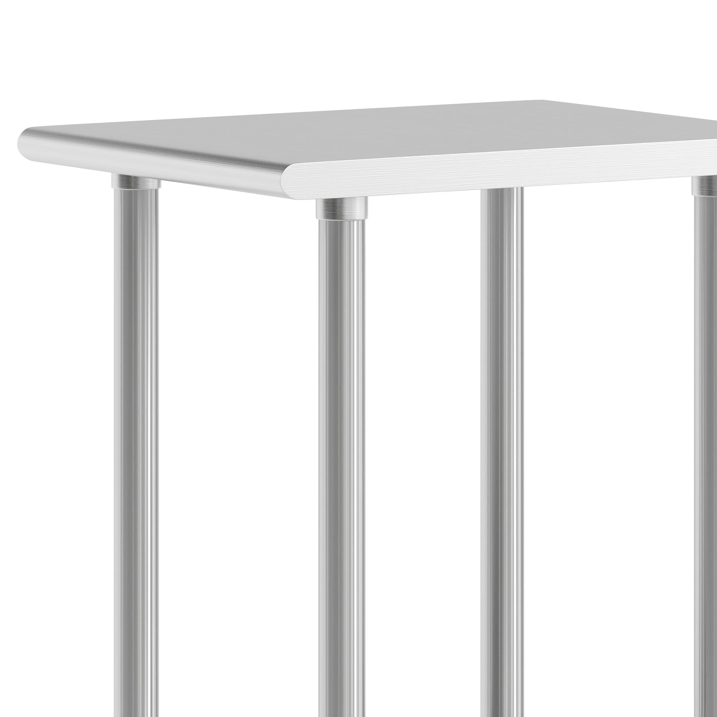 Reese 24x18 Portable Prep and Work Table with NSF Certified 18 Gauge Stainless Steel Top Shelf and Adjustable Galvanized Steel Undershelf Stainless Steel