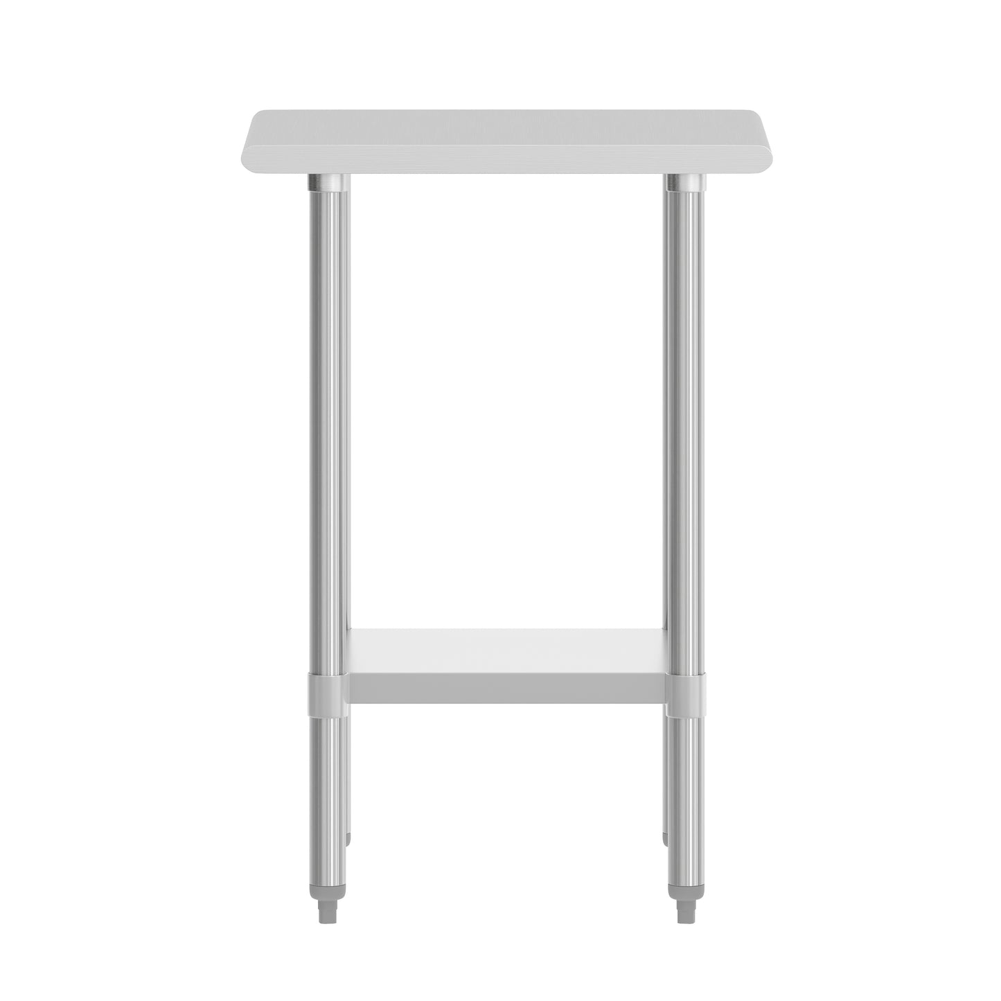 Reese 24x18 Portable Prep and Work Table with NSF Certified 18 Gauge Stainless Steel Top Shelf and Adjustable Galvanized Steel Undershelf Stainless Steel
