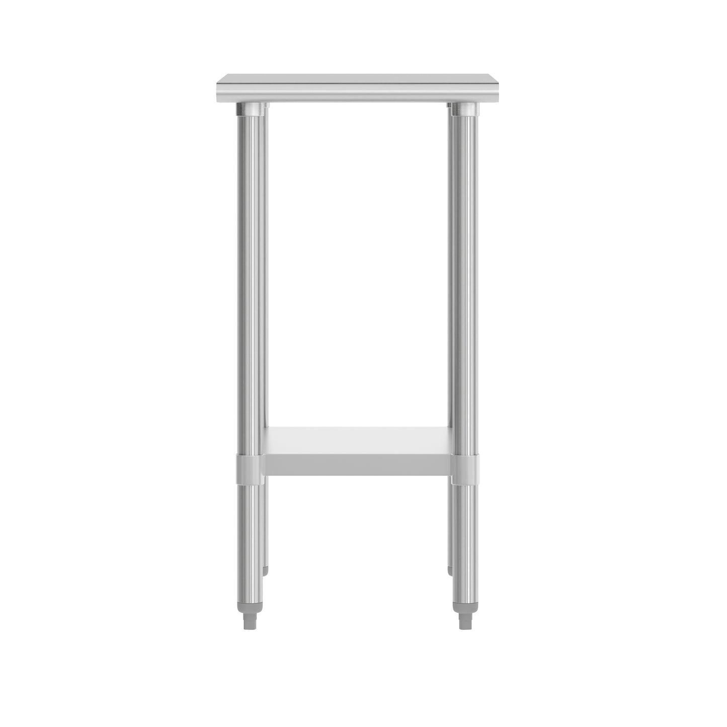 Reese 24x18 Portable Prep and Work Table with NSF Certified 18 Gauge Stainless Steel Top Shelf and Adjustable Galvanized Steel Undershelf Stainless Steel