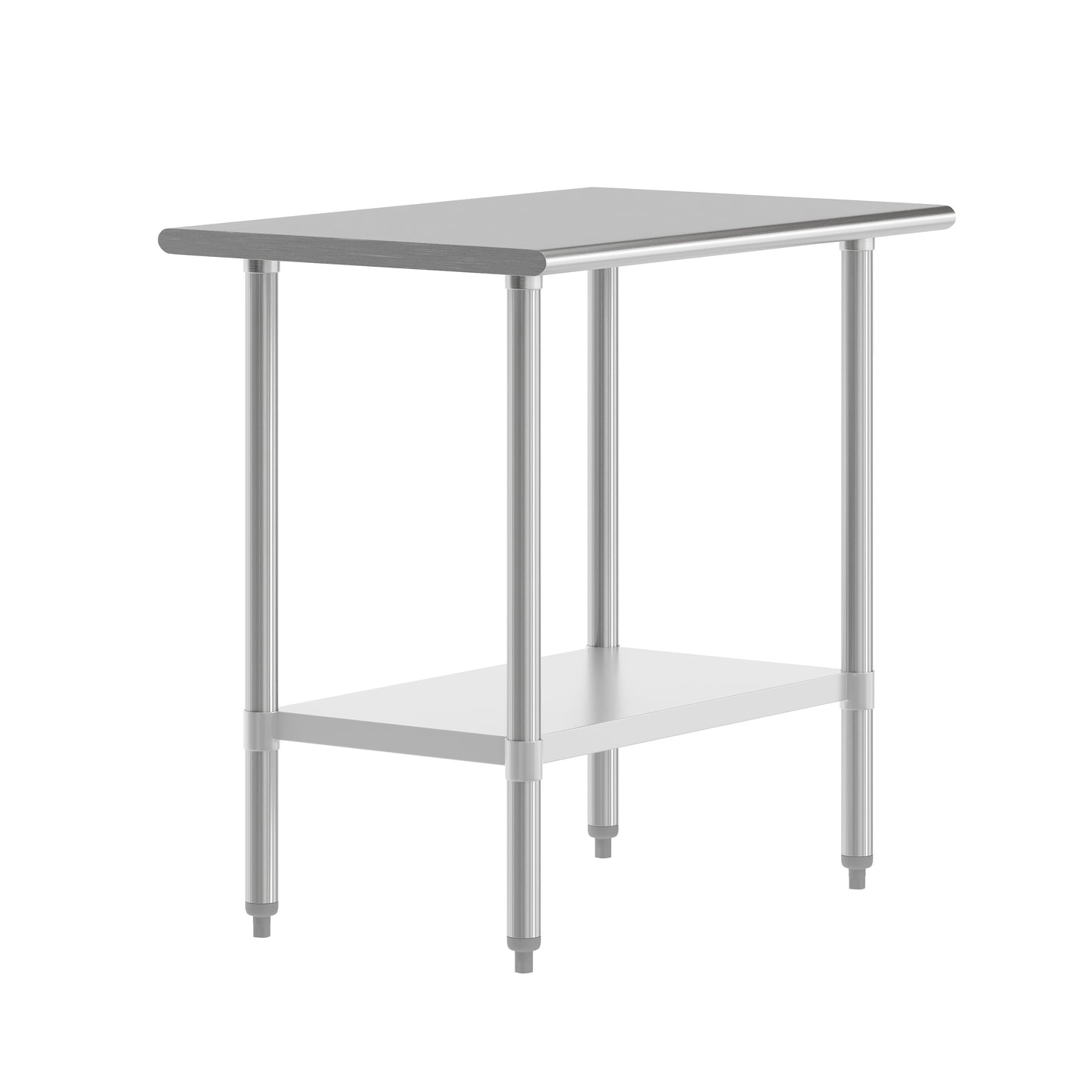 Reese 24x36 Portable Prep and Work Table with NSF Certified 18 Gauge Stainless Steel Top Shelf and Adjustable Galvanized Steel Undershelf Stainless Steel