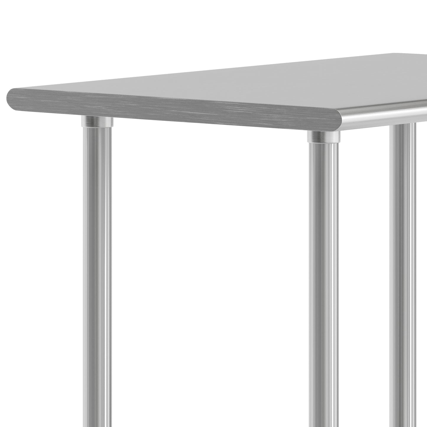 Reese 24x36 Portable Prep and Work Table with NSF Certified 18 Gauge Stainless Steel Top Shelf and Adjustable Galvanized Steel Undershelf Stainless Steel