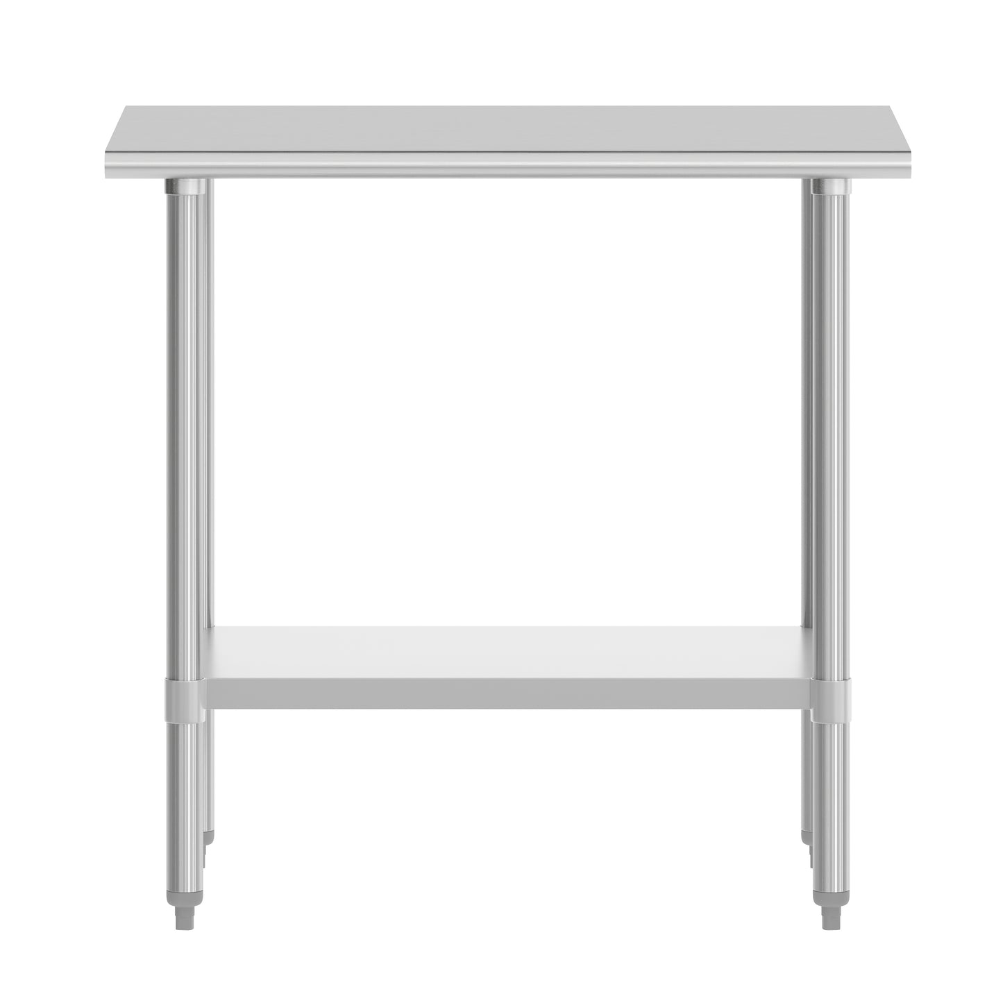 Reese 24x36 Portable Prep and Work Table with NSF Certified 18 Gauge Stainless Steel Top Shelf and Adjustable Galvanized Steel Undershelf Stainless Steel